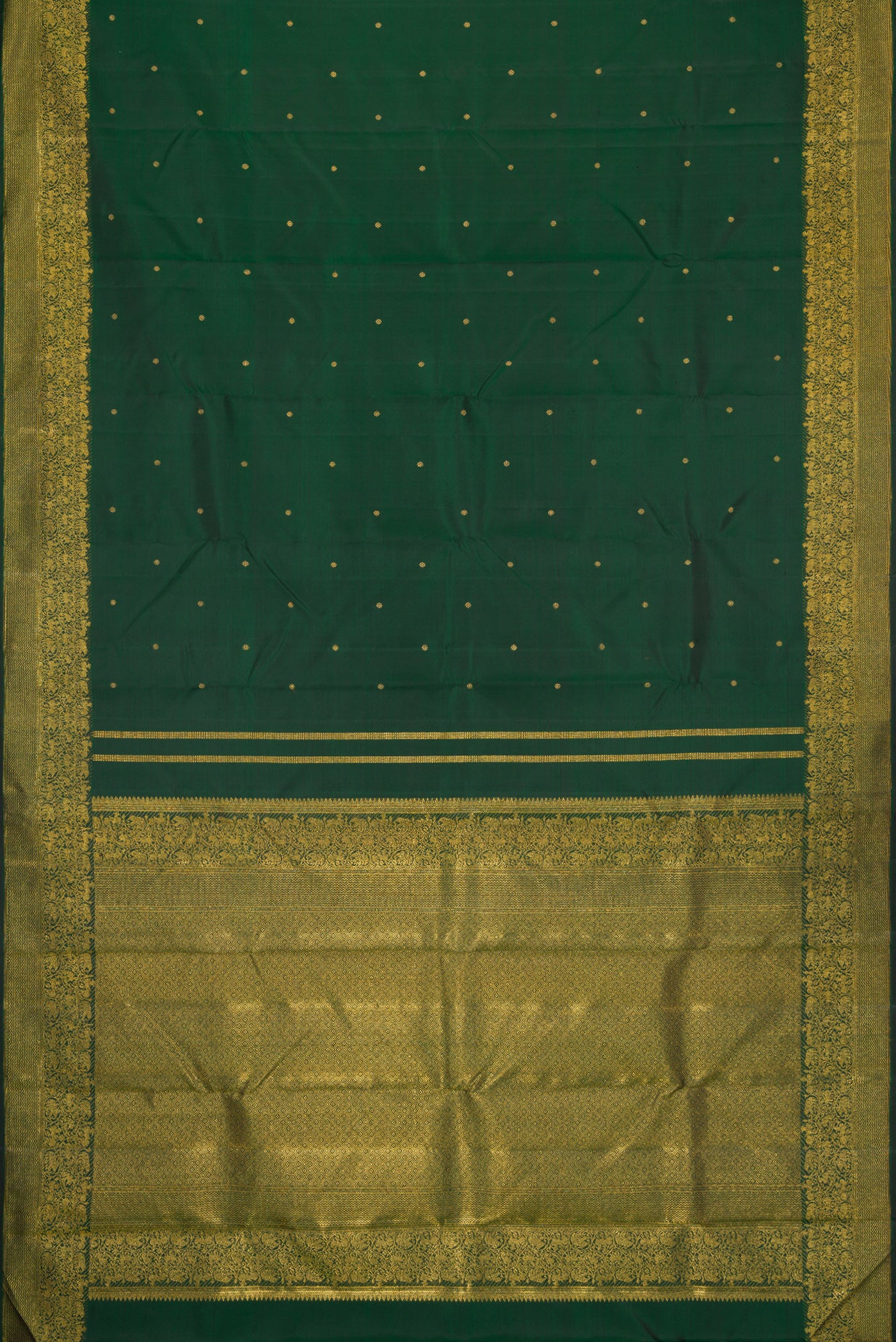 Bottle Green Kanjivaram Silk Saree - Image 6