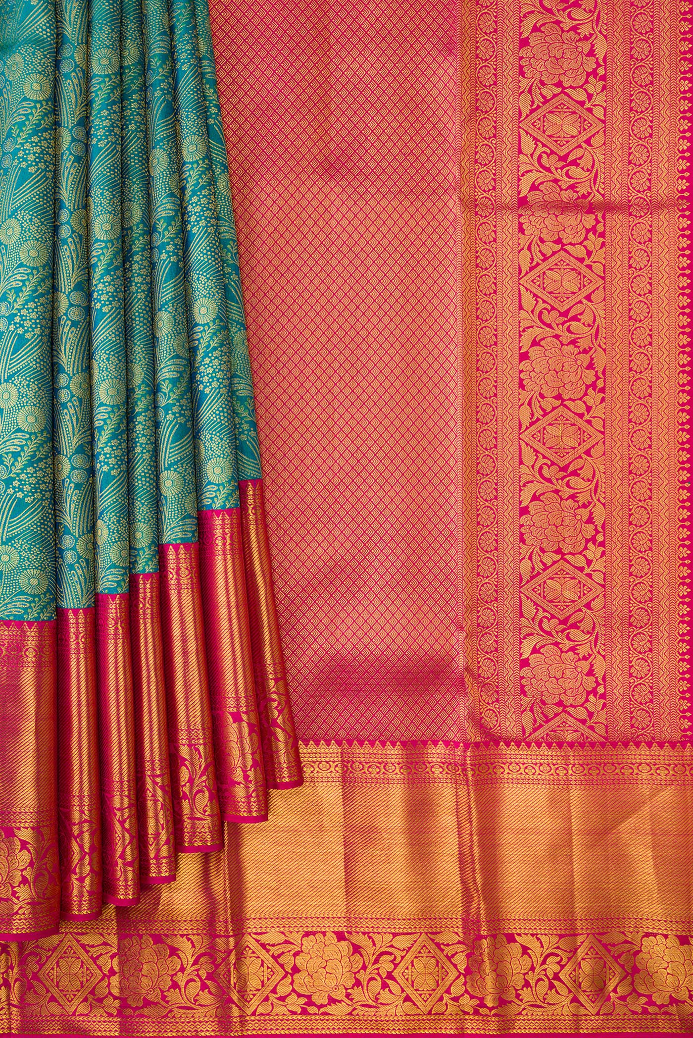 Blue Kanjivaram Silk Saree - Image 4