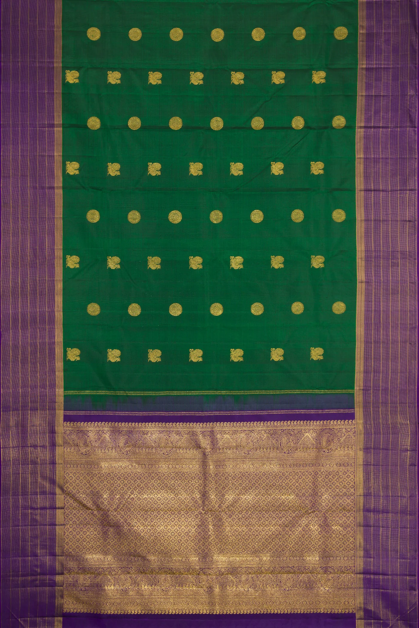 Green Kanjivaram Silk Saree - Image 6
