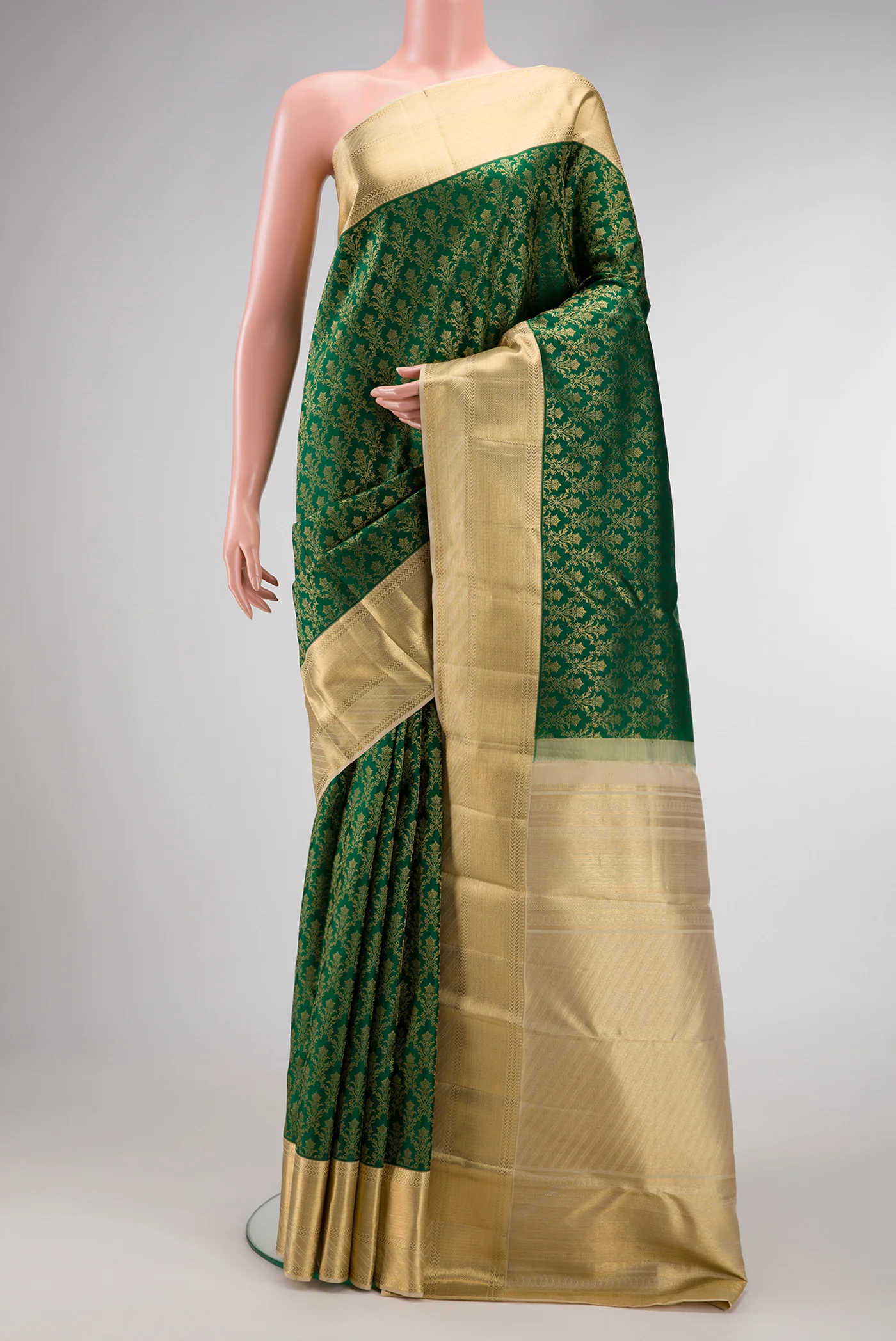 Bottle Green Kanjivaram Silk Saree