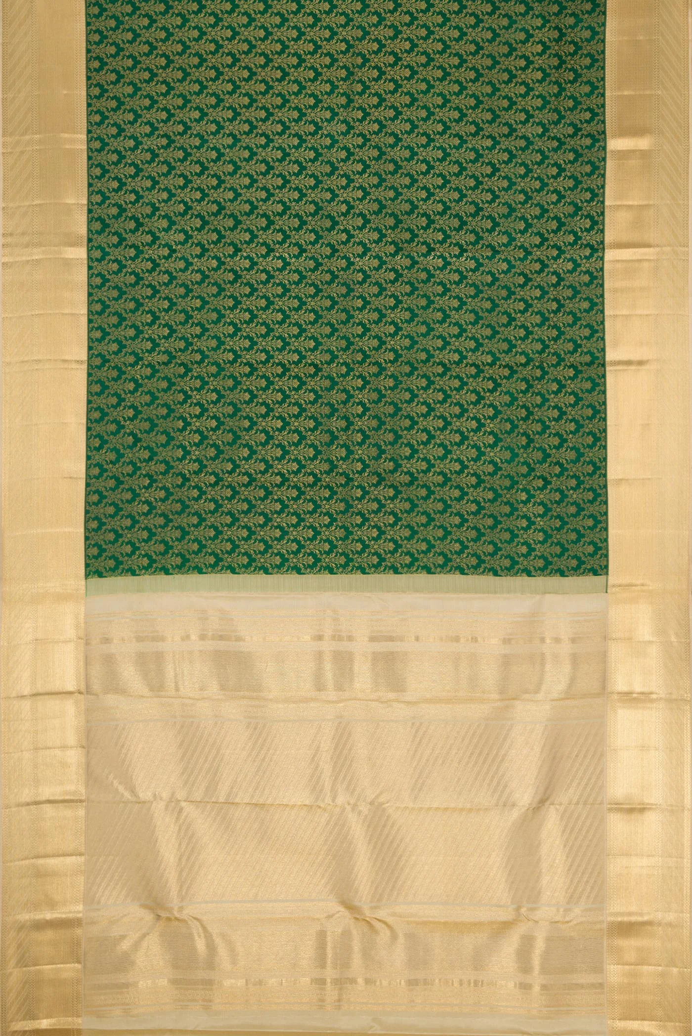 Bottle Green Kanjivaram Silk Saree - Image 6