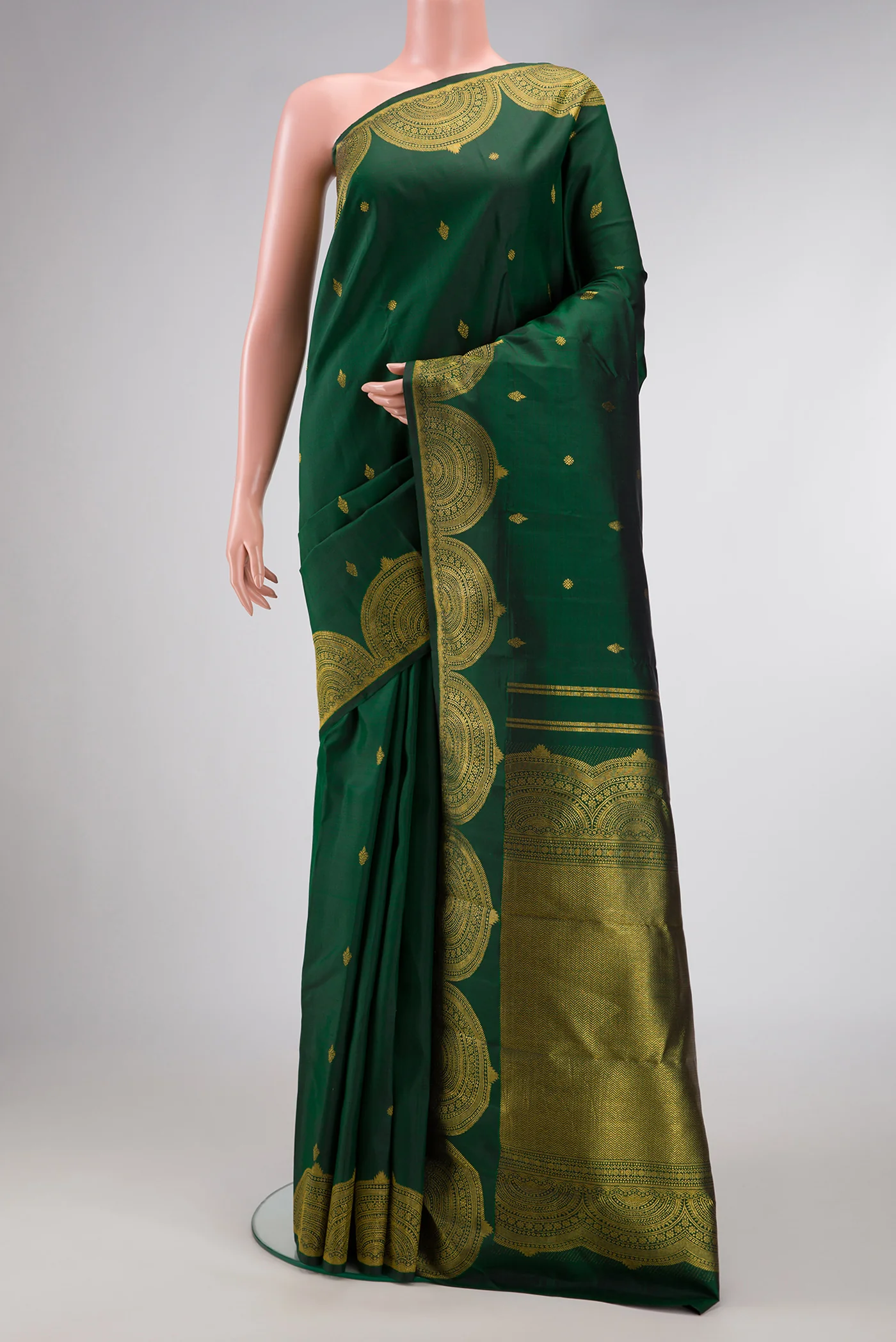 Bottle Green Kanjivaram Silk Saree