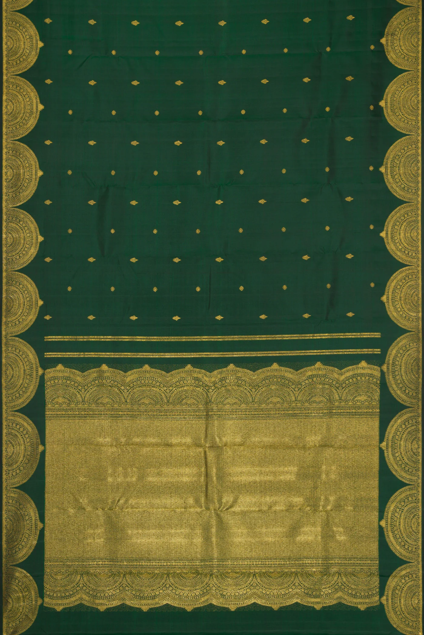 Bottle Green Kanjivaram Silk Saree - Image 6