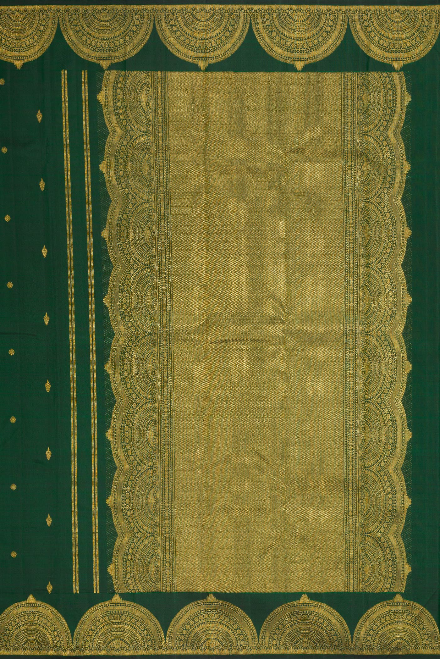 Bottle Green Kanjivaram Silk Saree - Image 7