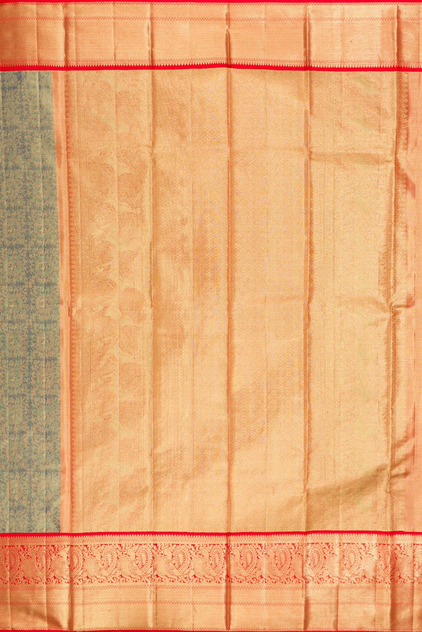 Navy Blue with Gold Color Kanjivaram Tissue Silk Saree - Image 7