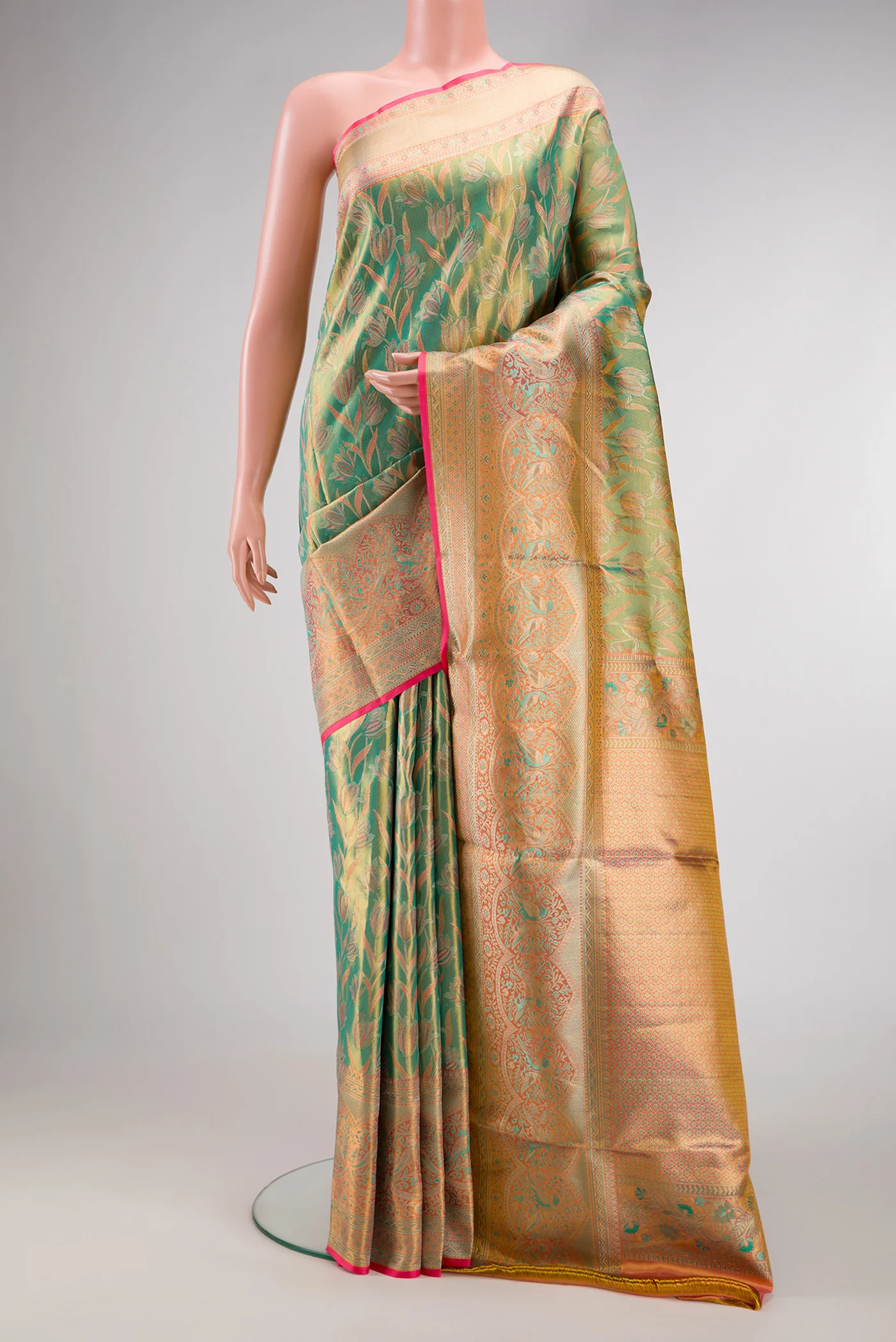 Green Kanjivaram Tissue Silk Saree