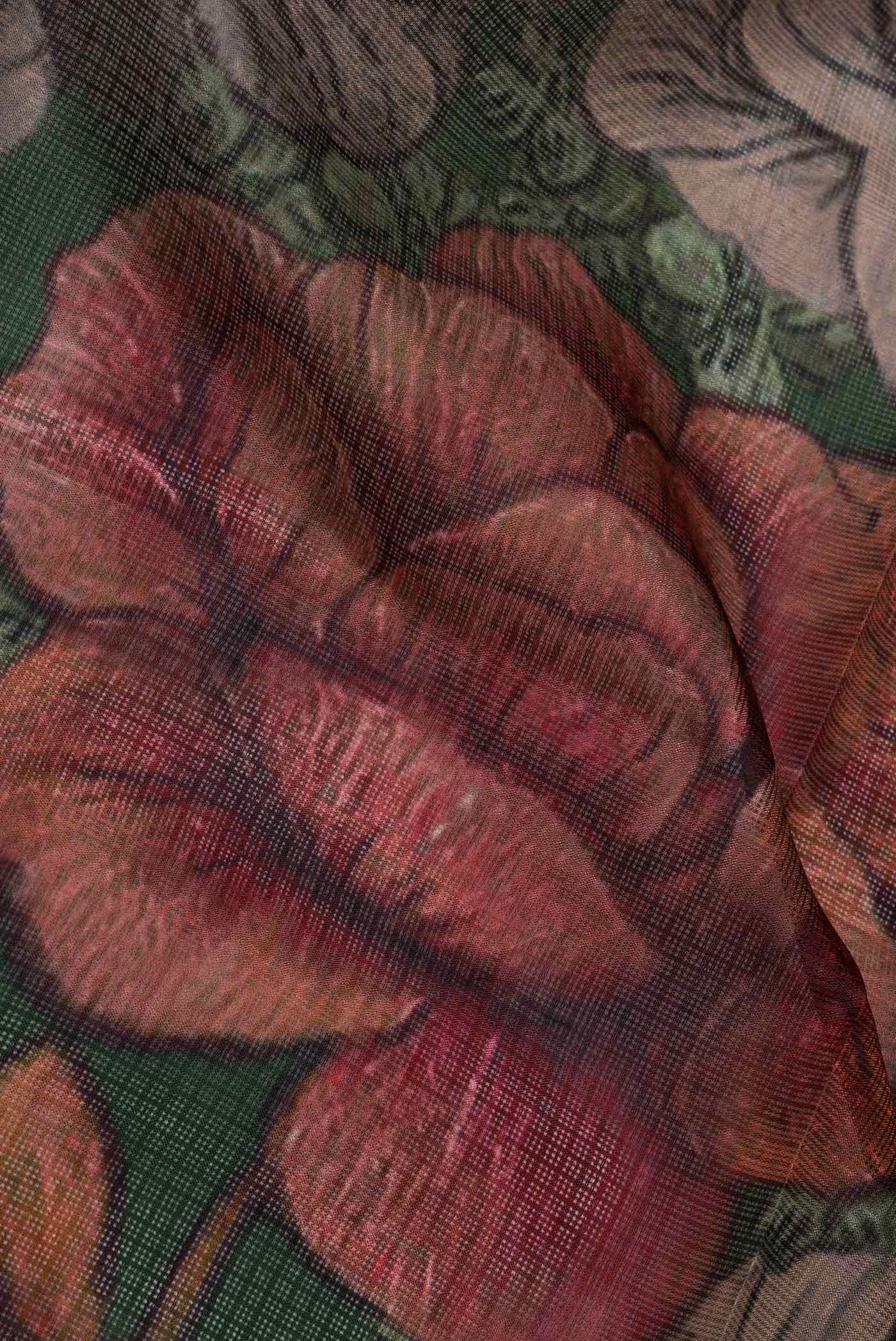 Green Dual Tone Kota Silk Saree - Image 2