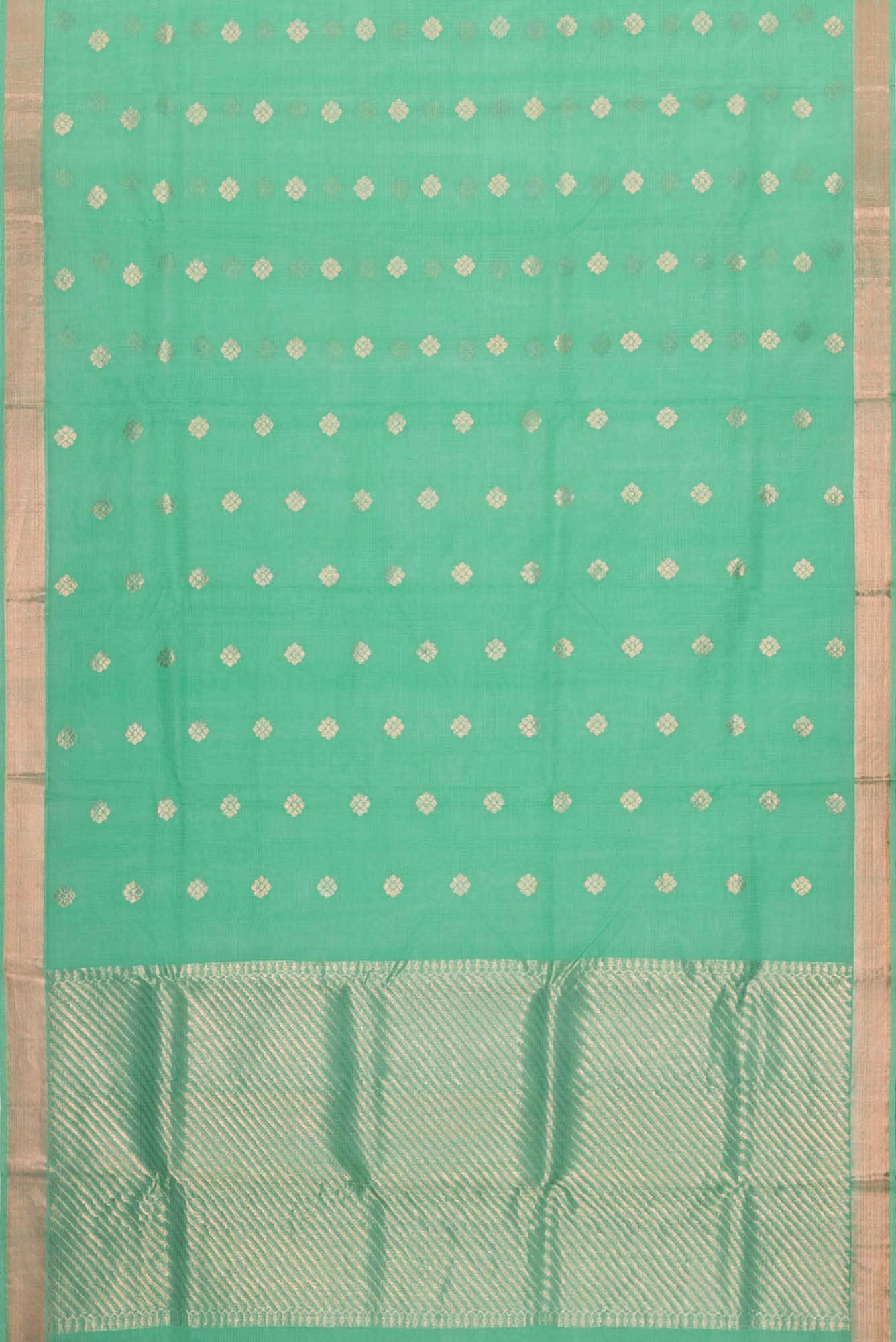 Sea Green Kota Silk Saree - Image 4