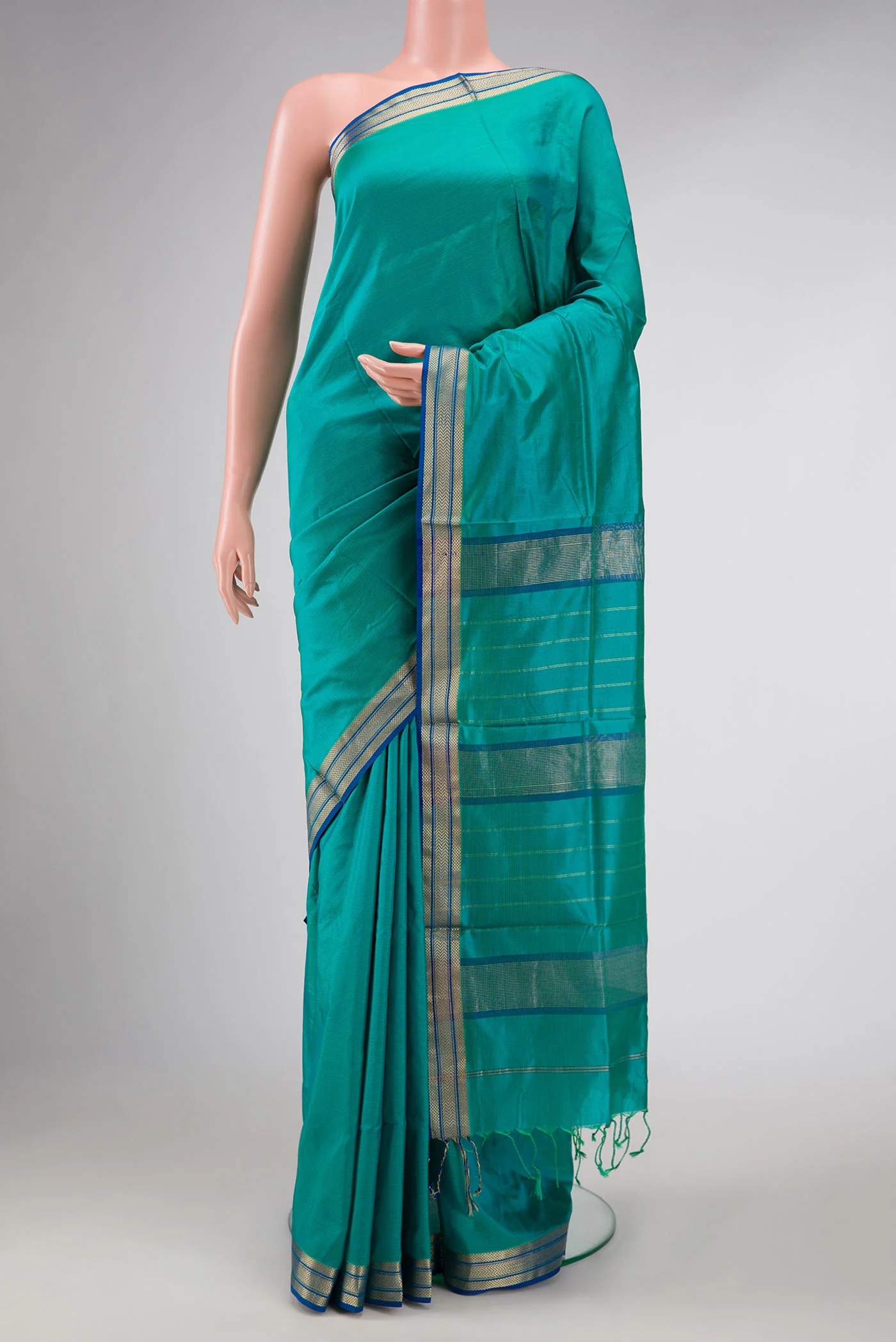 Blue Maheshwari Silk Saree