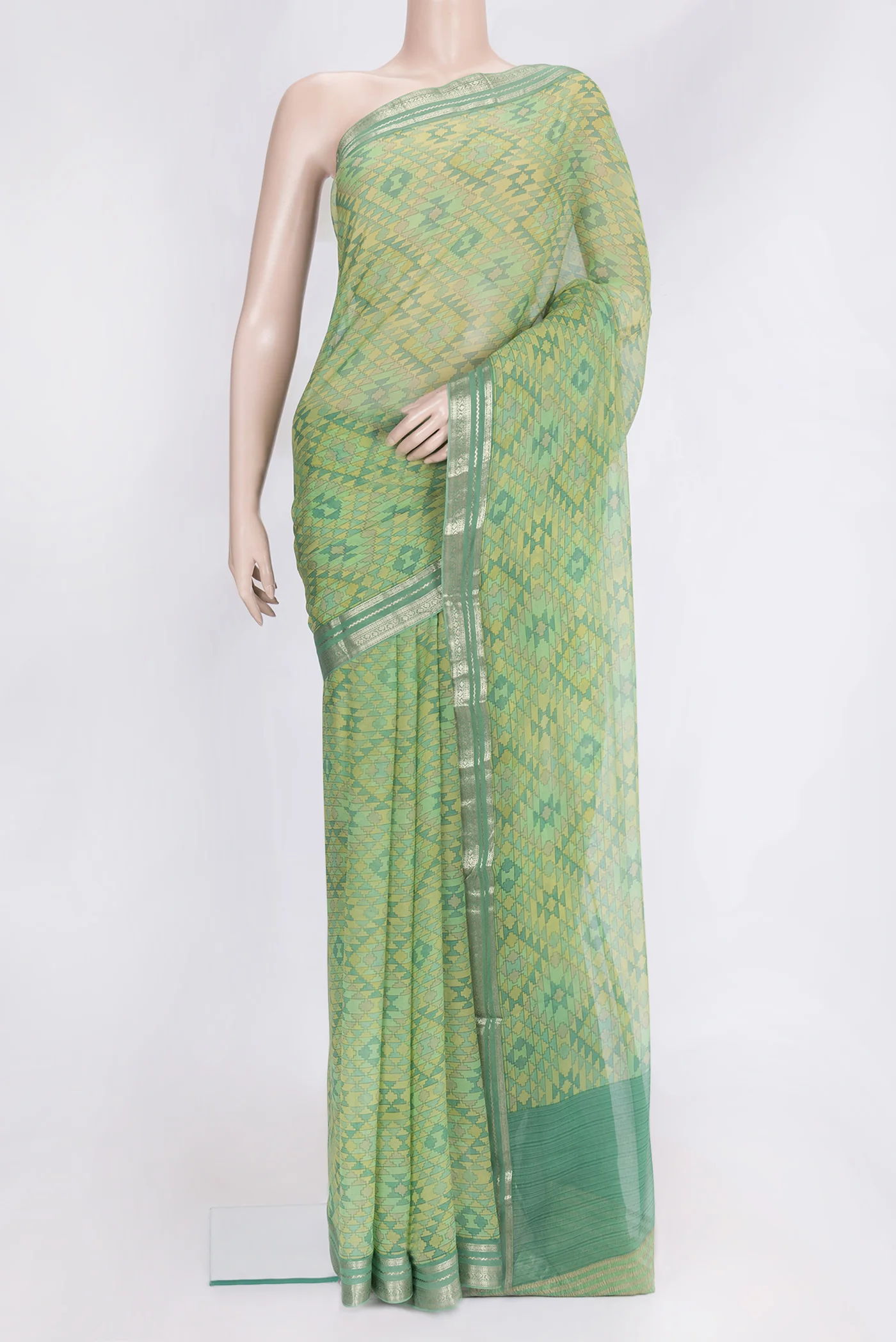Green Mysore Chiffon Saree