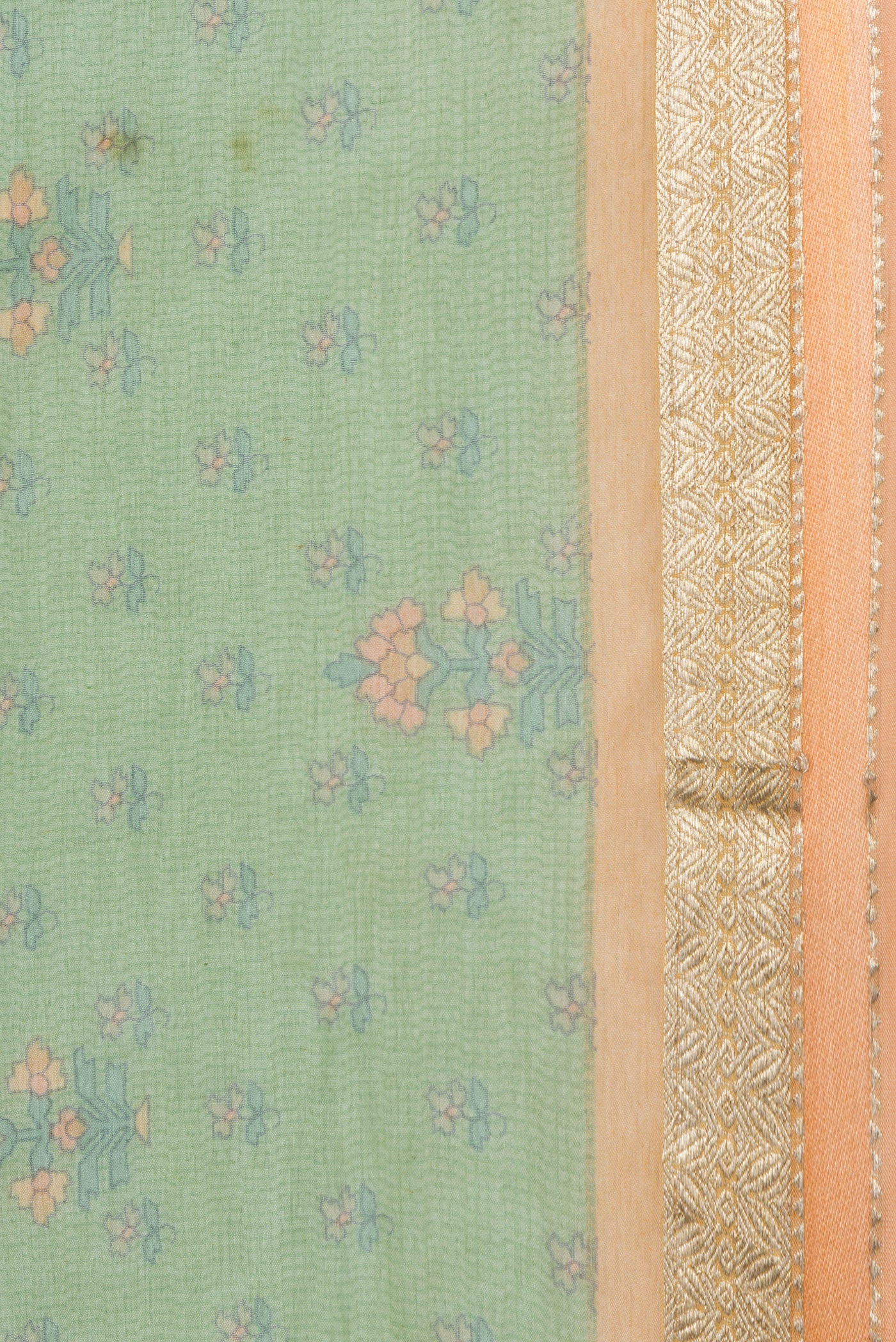 Light Green Mysore Chiffon Saree - Image 3