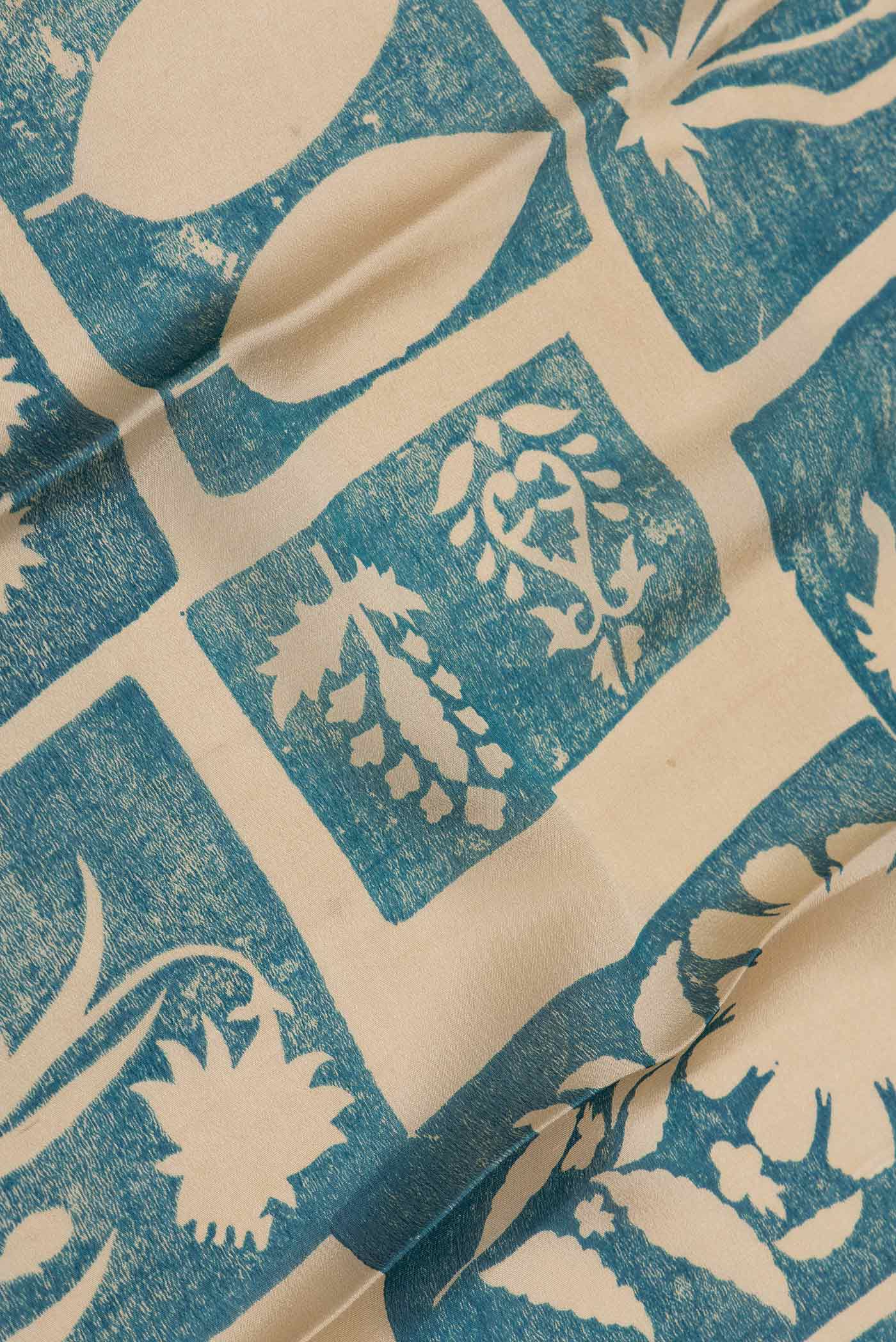 Blue Mysore Crepe Saree - Image 2