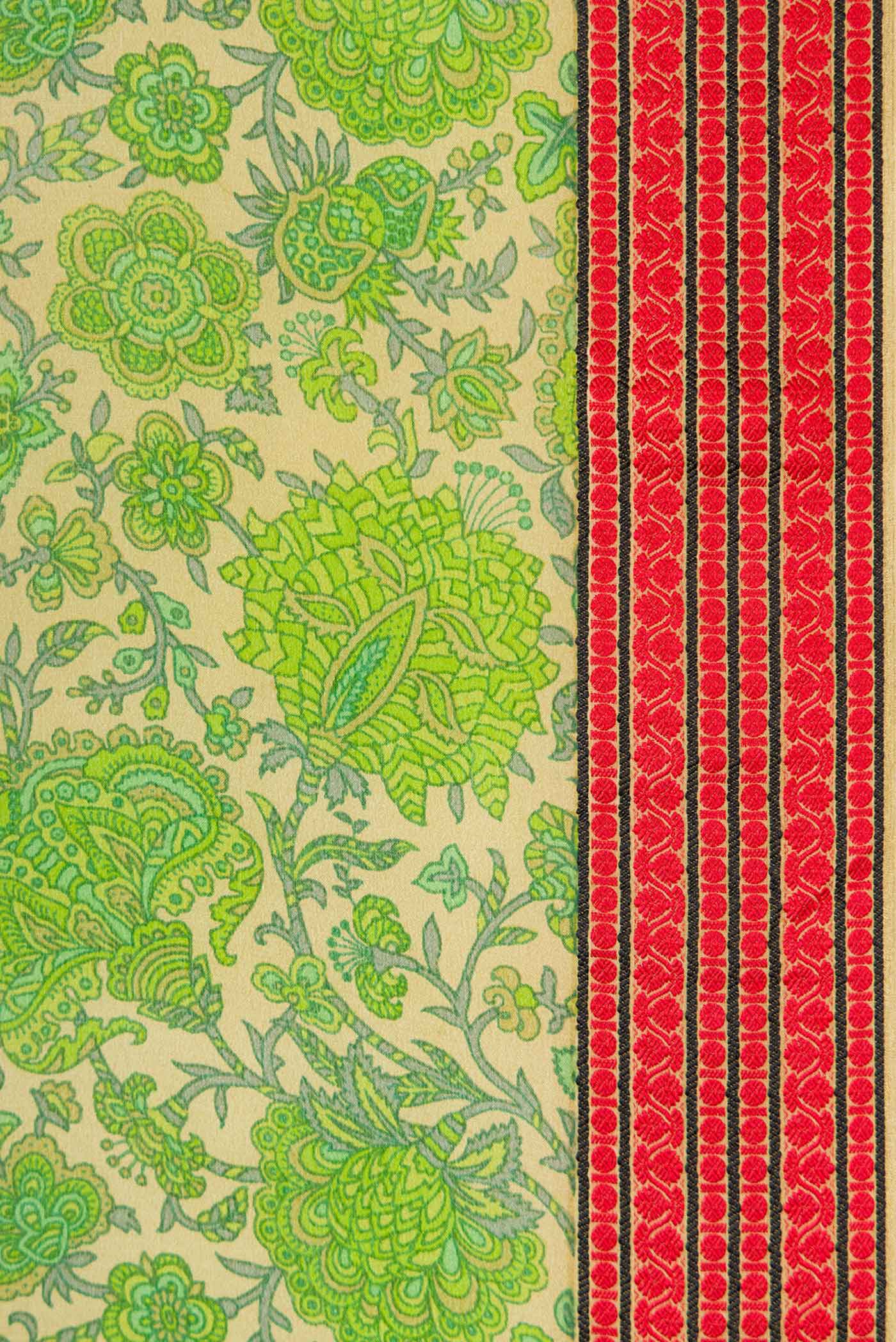 Green Dual Tone Mysore Crepe Saree - Image 3