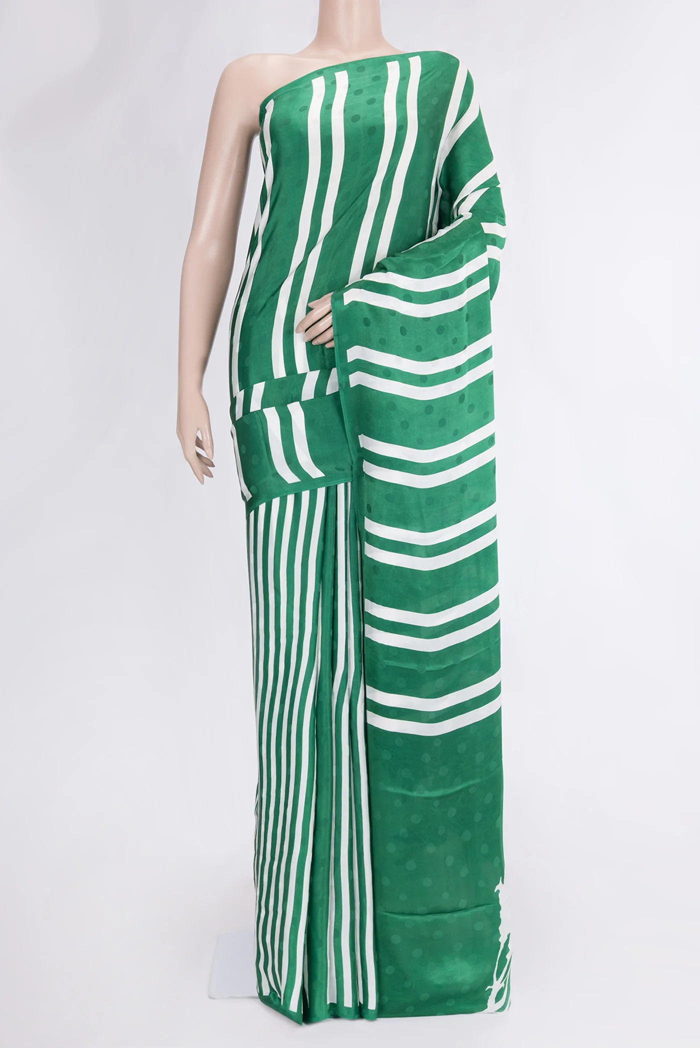 Green Satin Silk Saree