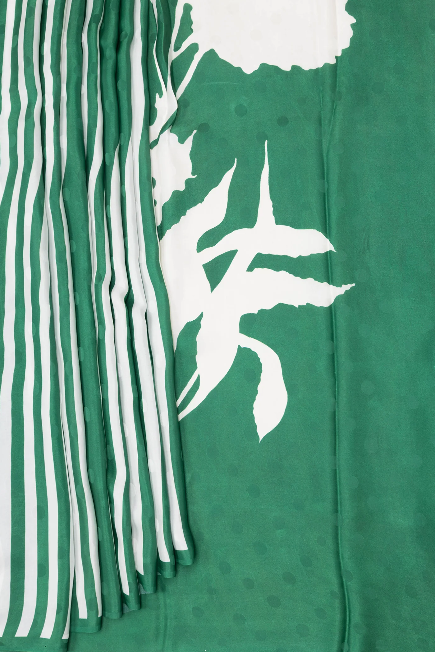 Green Satin Silk Saree - Image 4