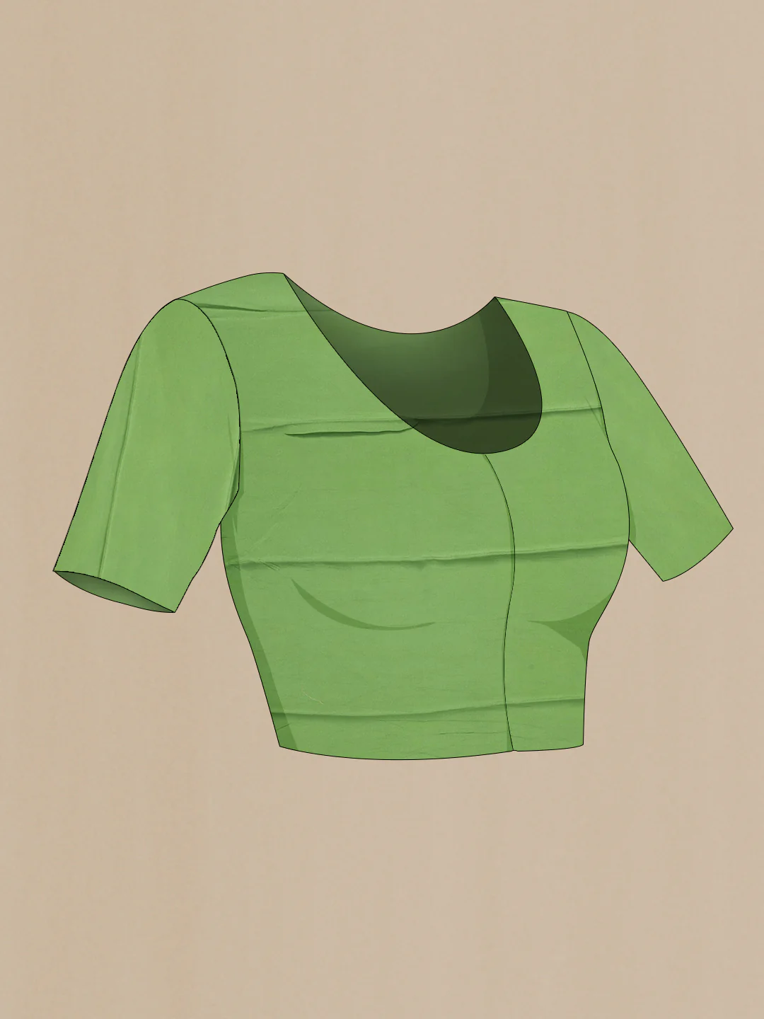 Green Mysore Chiffon Saree - Image 4