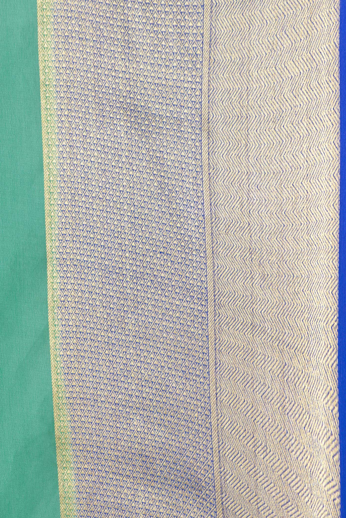 Green Mysore Georgette Saree - Image 3