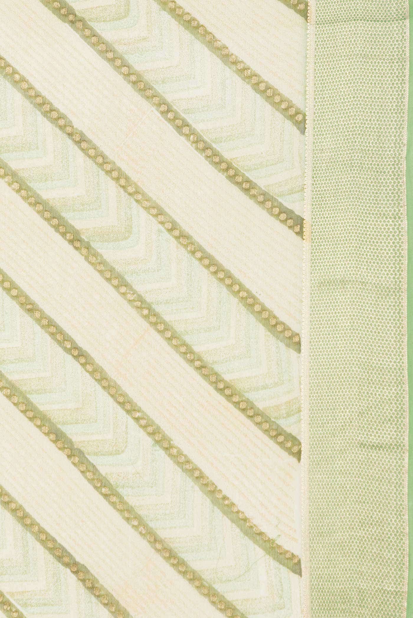 Green Dual Tone Mysore Georgette Saree - Image 5