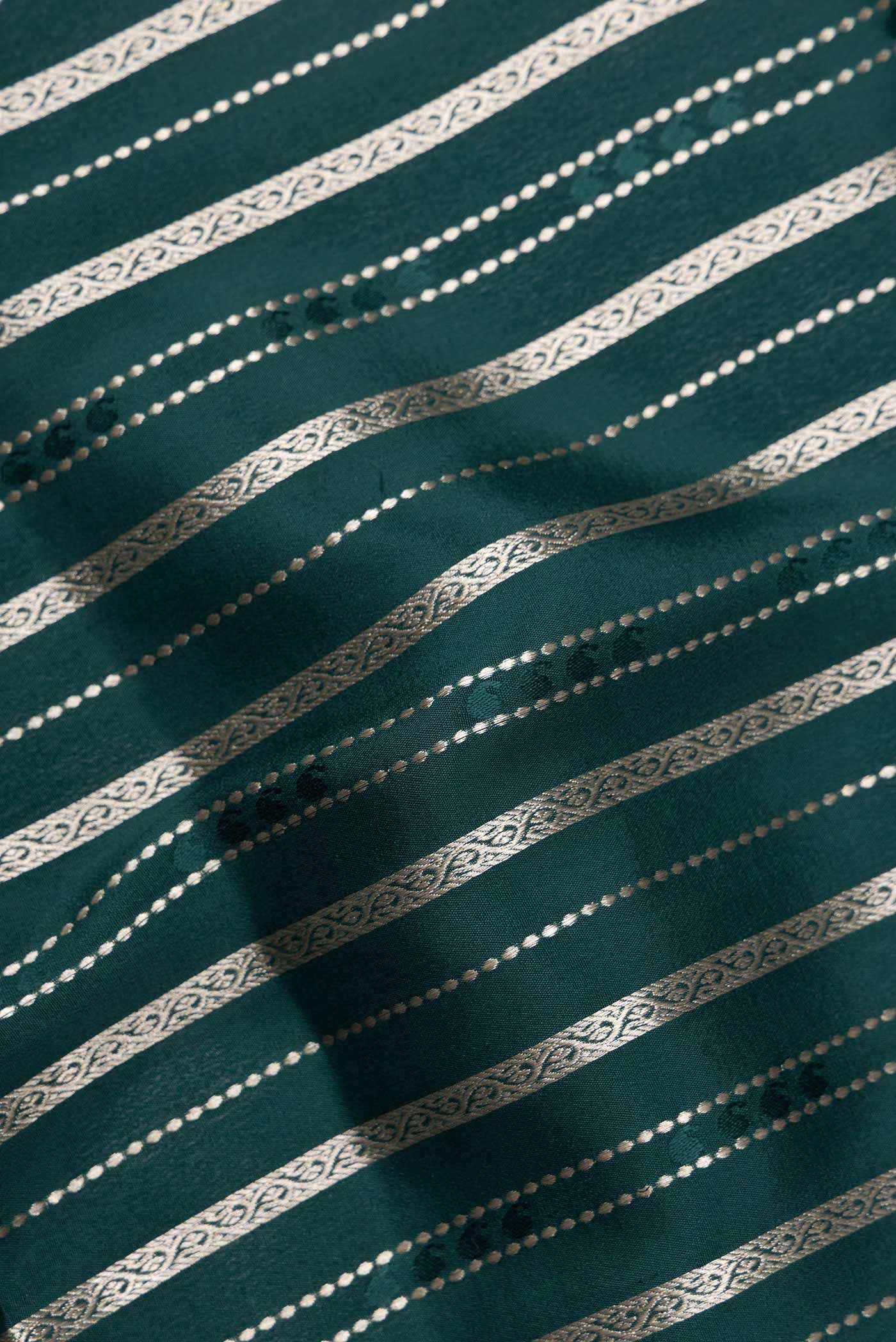 Bottle Green Mysore Crepe Saree - Image 2