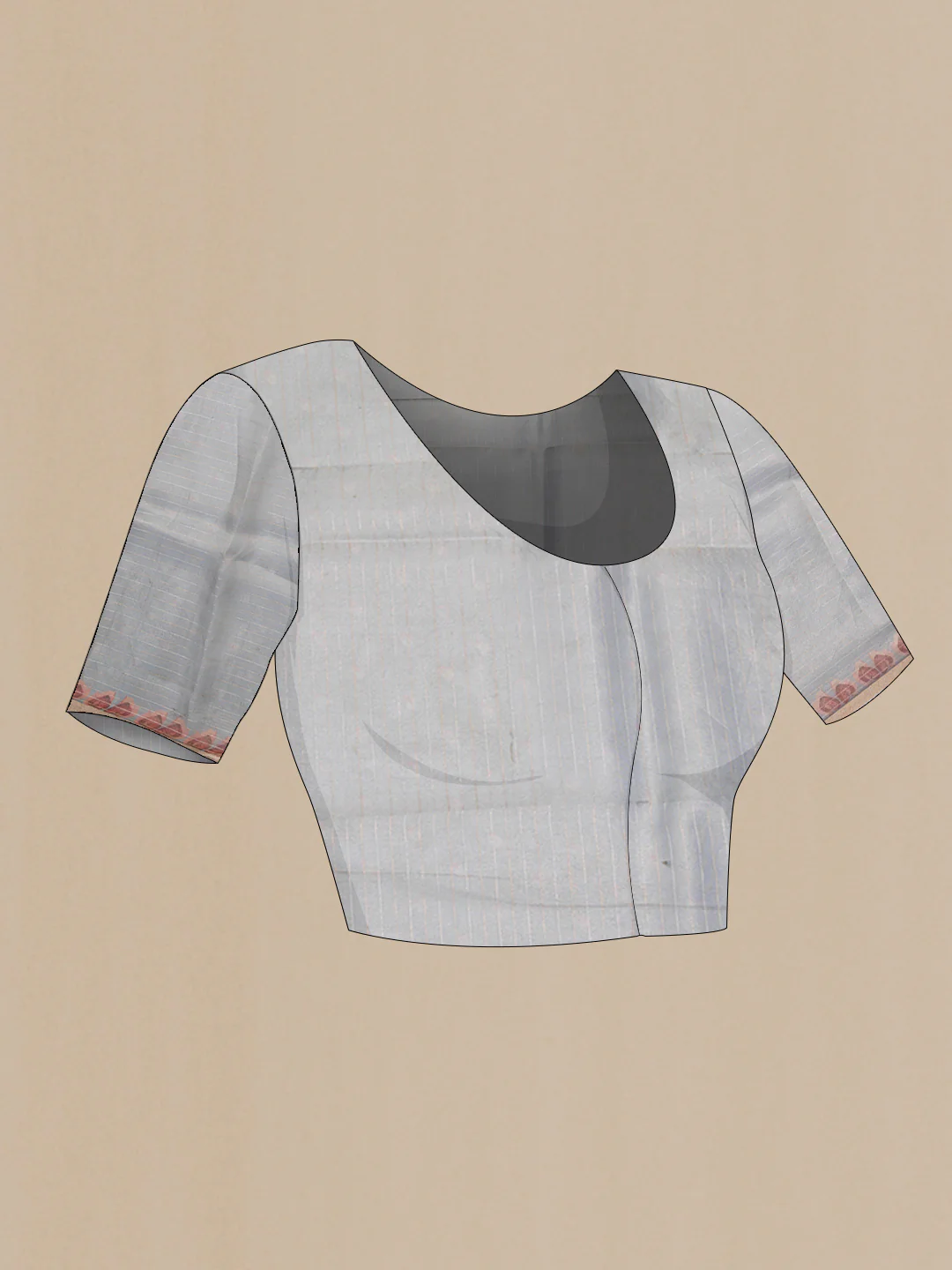 Blue Grey Organza Silk Saree - Image 4