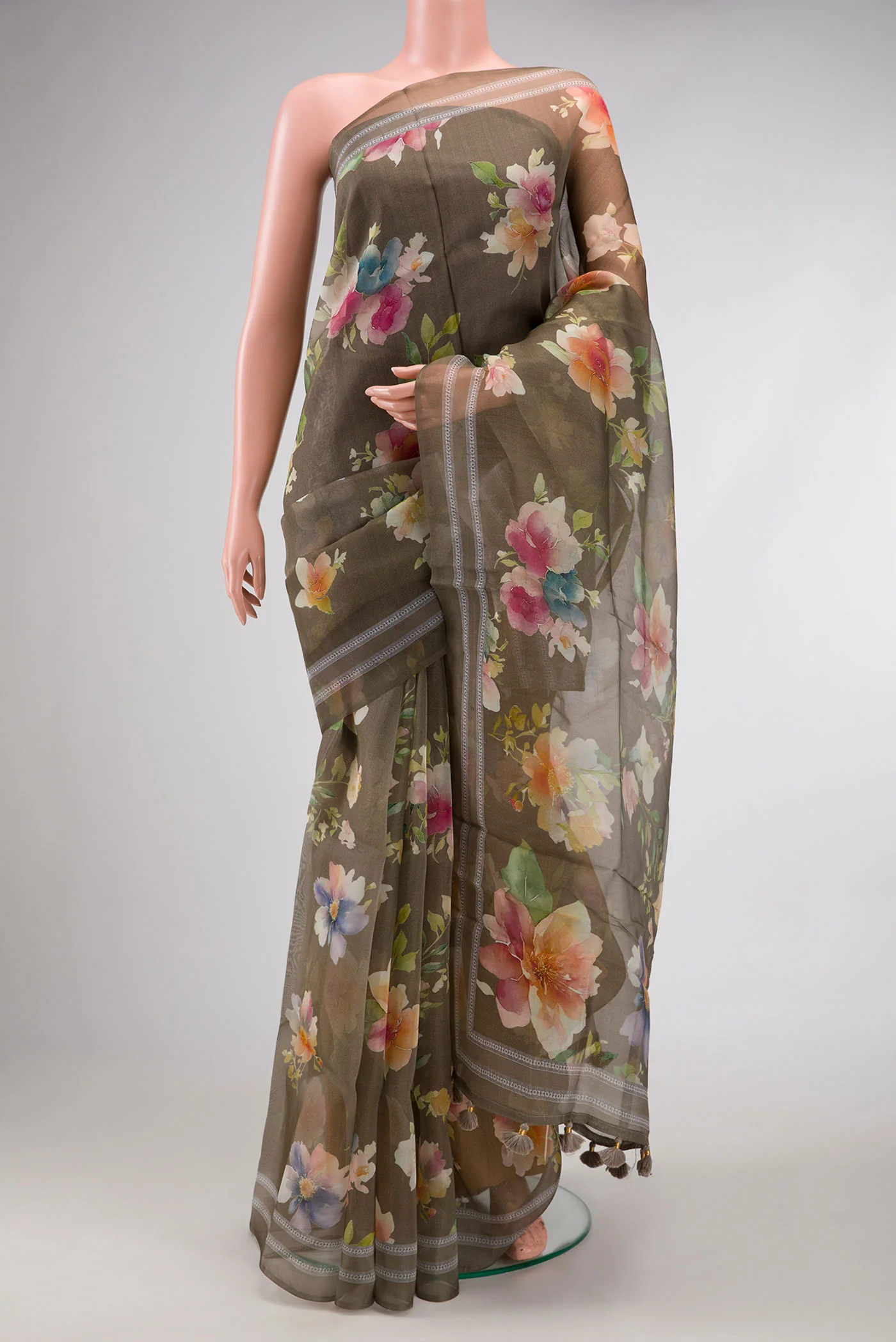 Green Organza Silk Saree