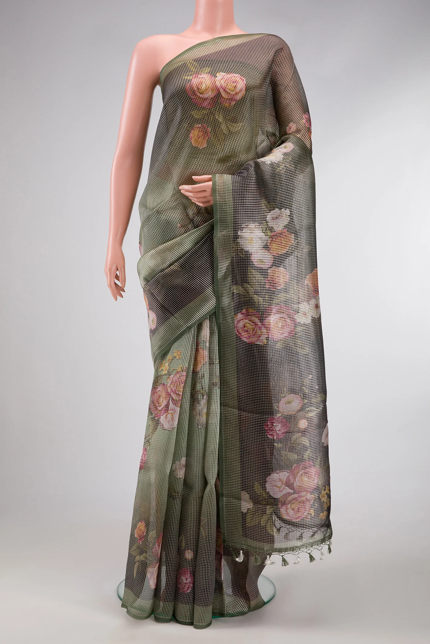 Green Organza Silk Saree