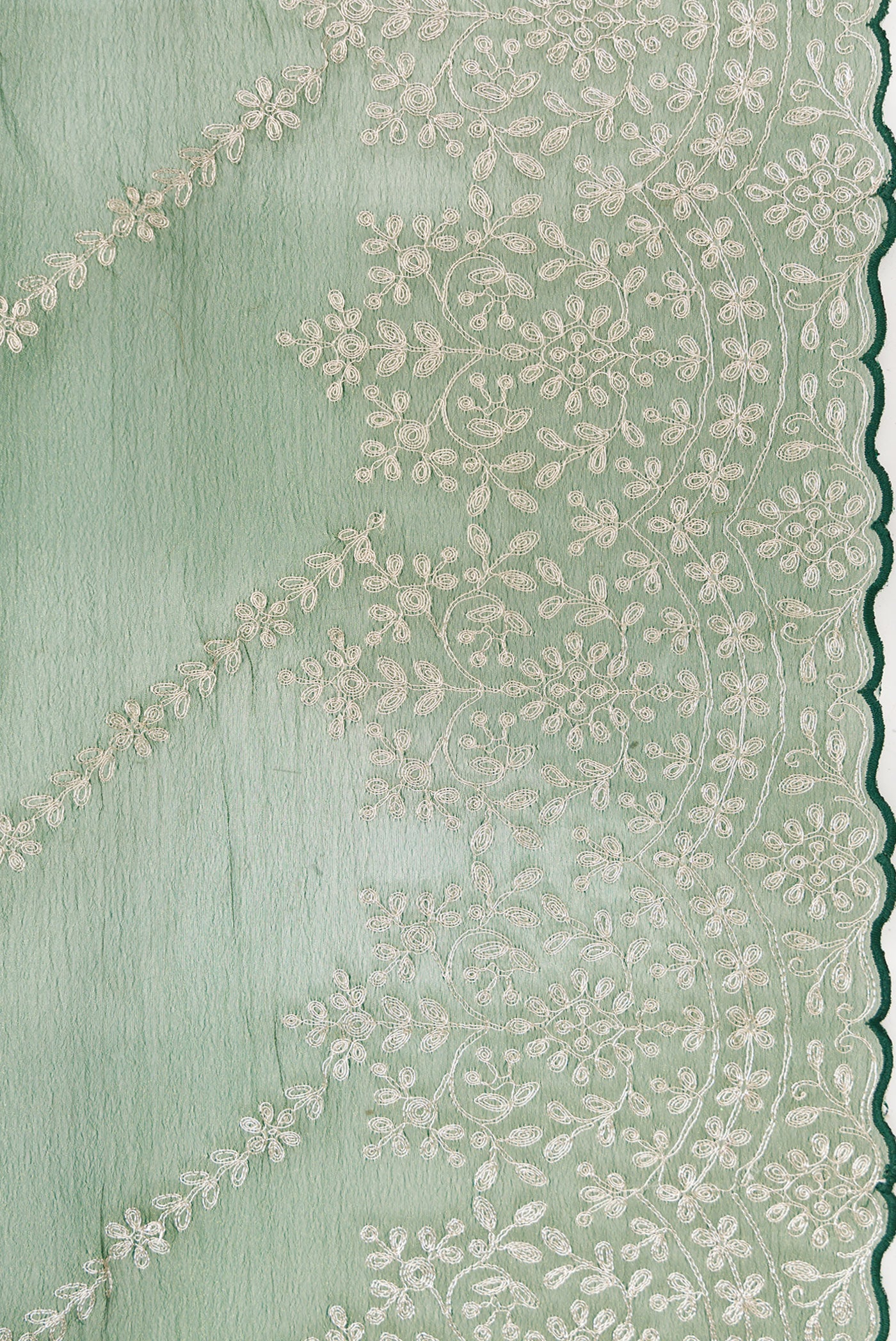 Green Organza Silk Saree - Image 4
