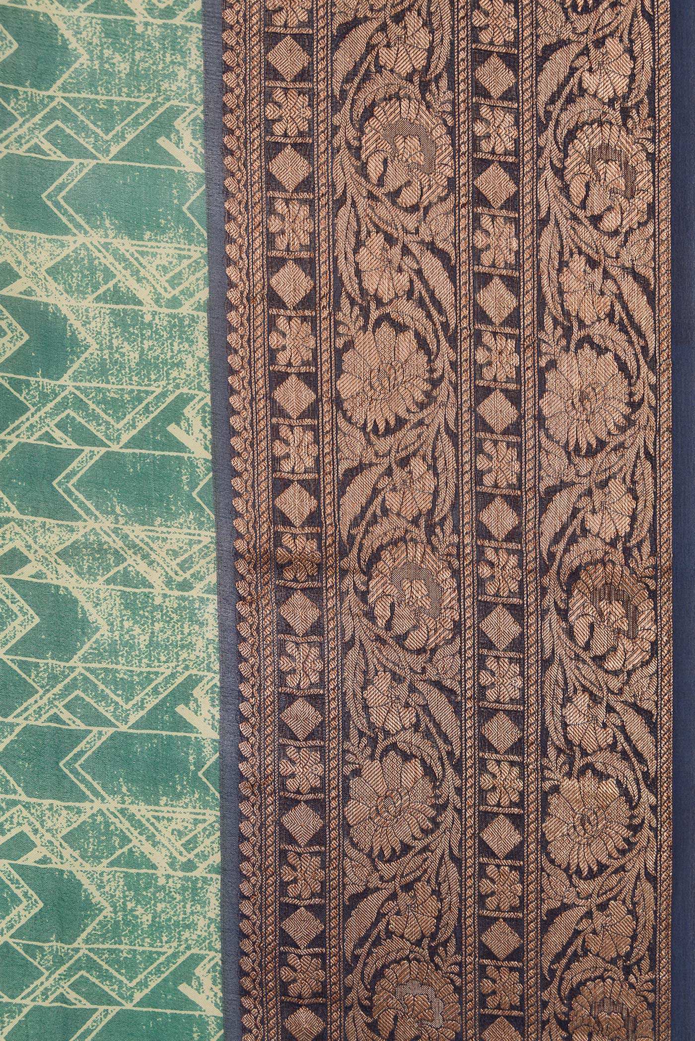 Green Organza Silk Saree - Image 3