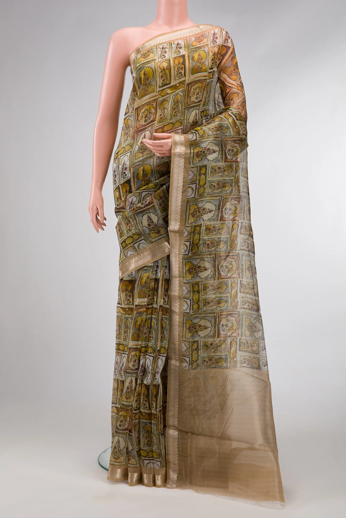 Green Organza Silk Saree