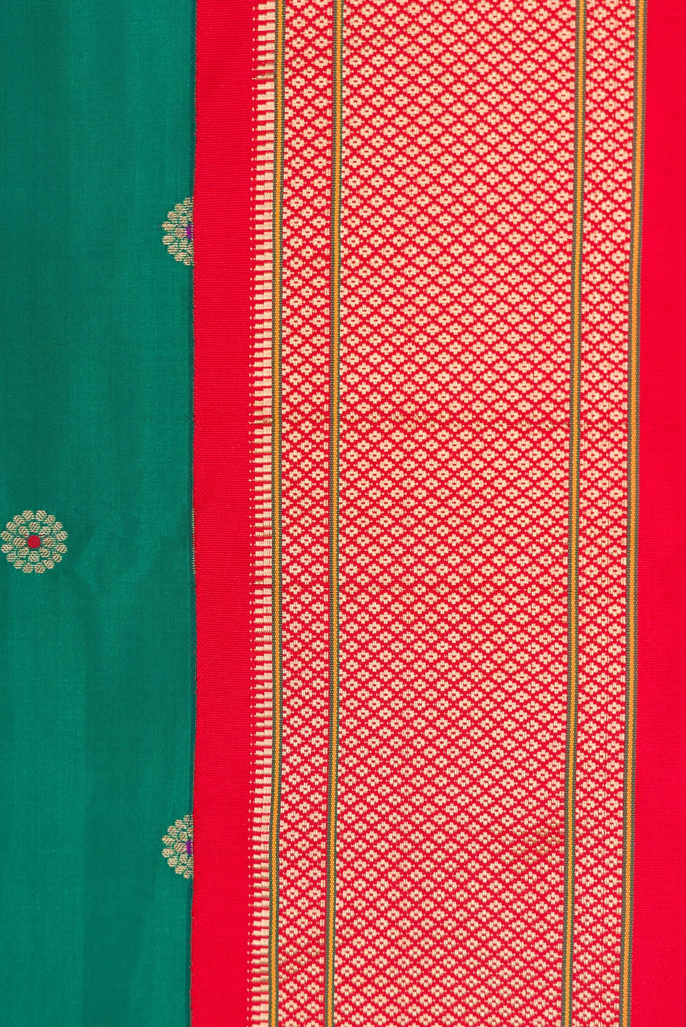 Green Blended Paithani Silk Saree - Image 3