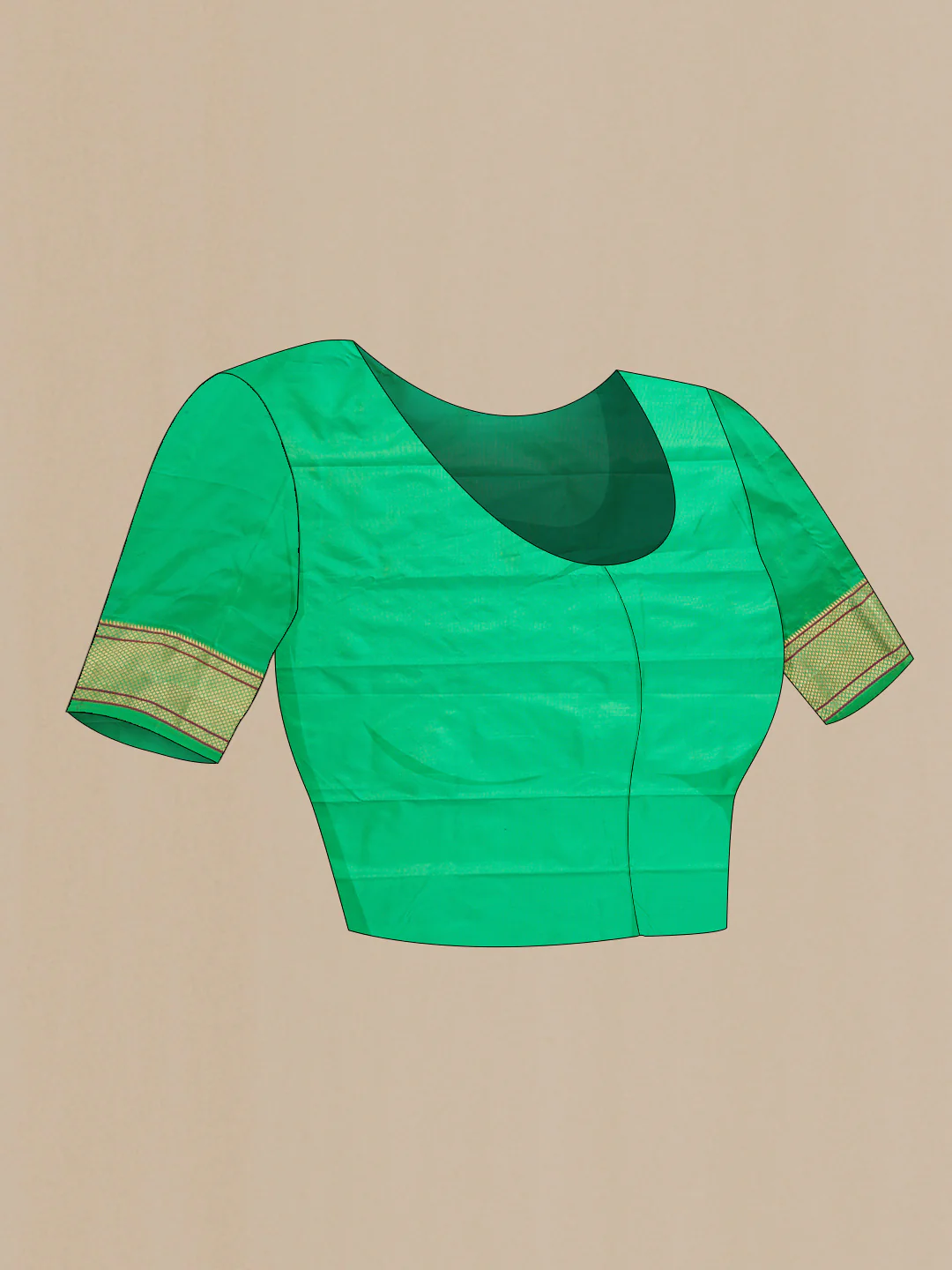 Green Dual Tone Paithani Silk Saree - Image 4