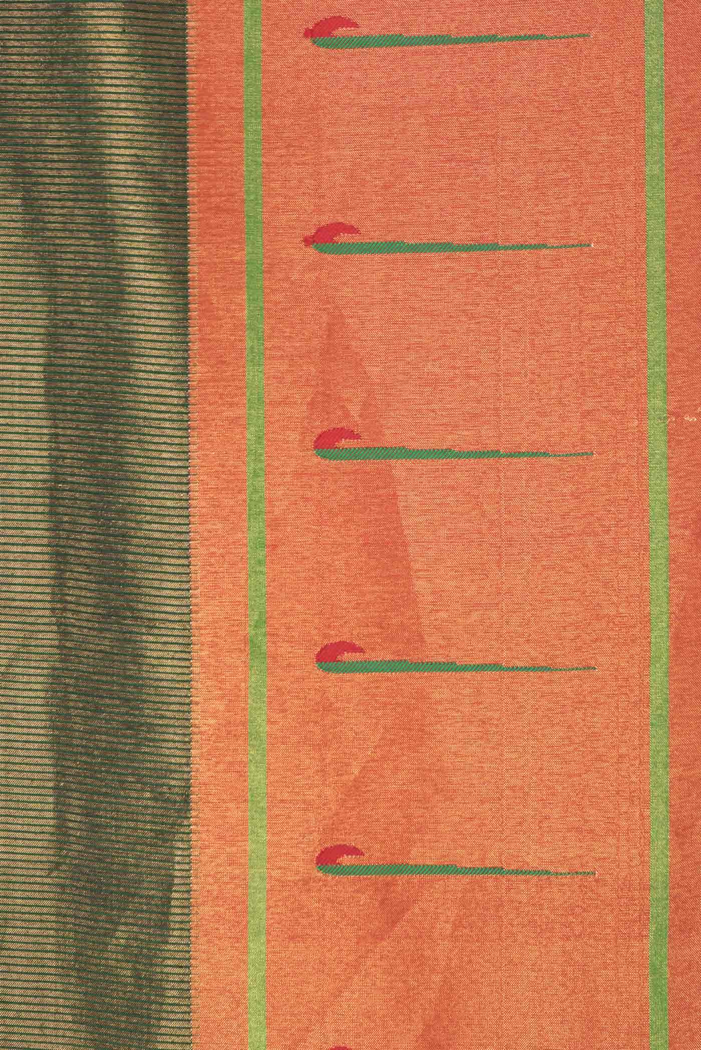 Green Dual Tone Paithani Silk Saree - Image 5