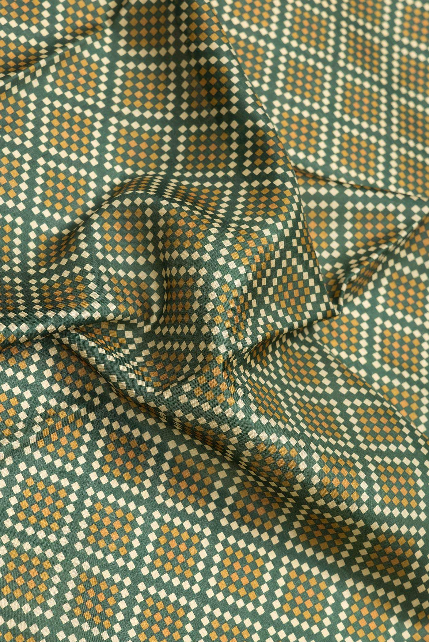 Bottle Green Printed Silk Saree - Image 2