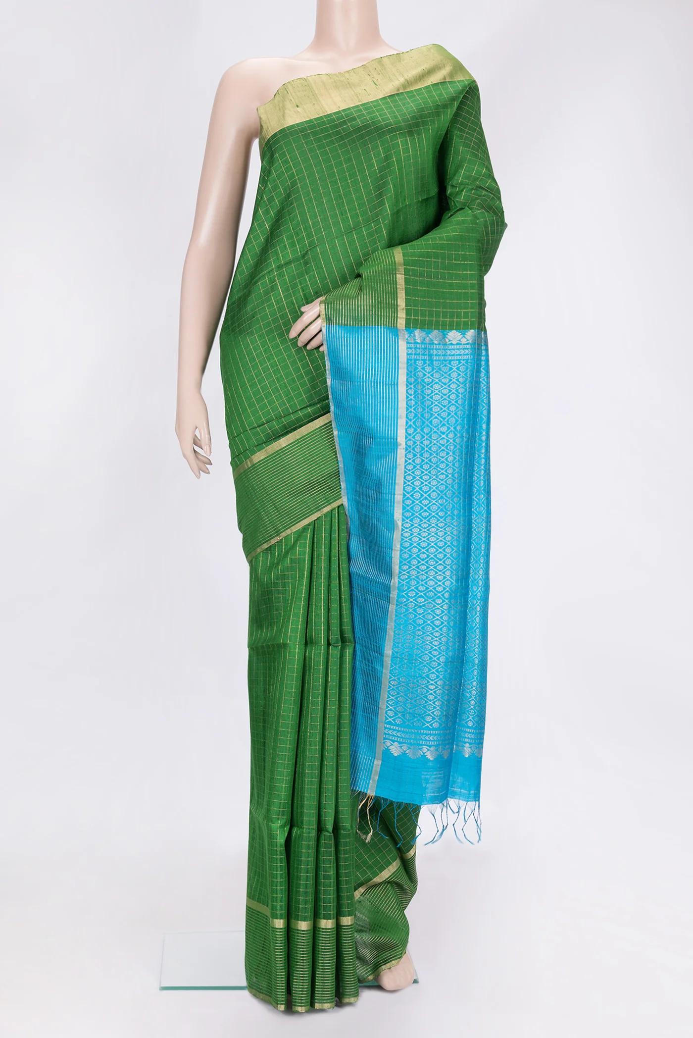 Green Raw Silk Saree
