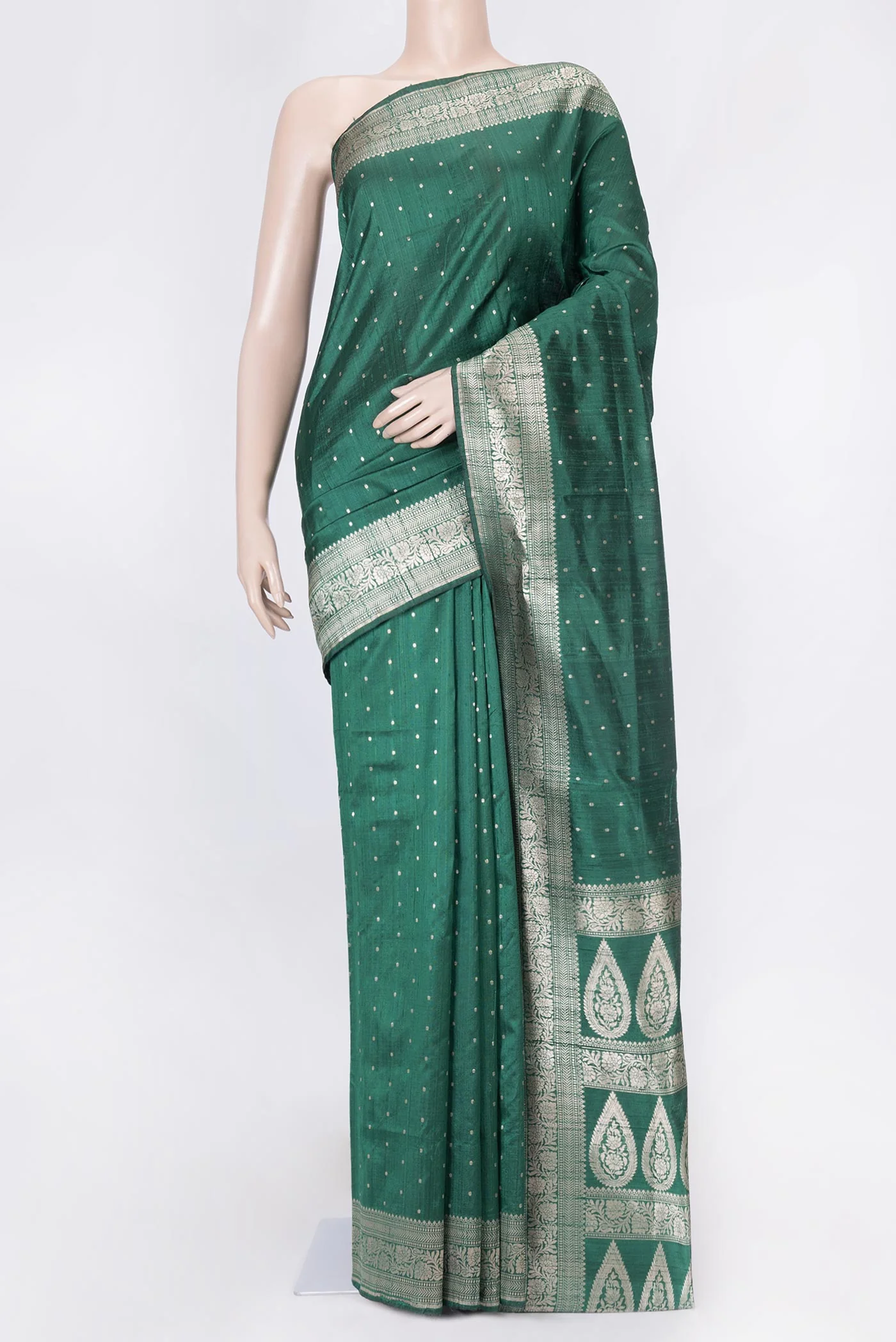 Green Dual Tone Raw Silk Saree
