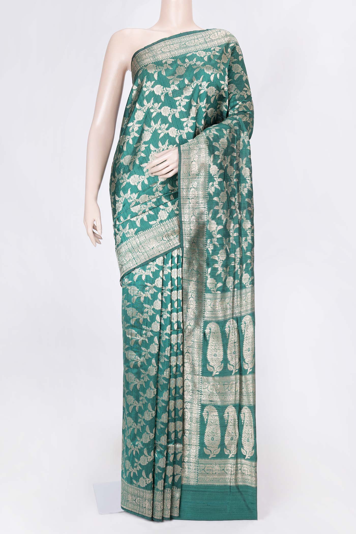 Green Dual Tone Raw Silk Saree