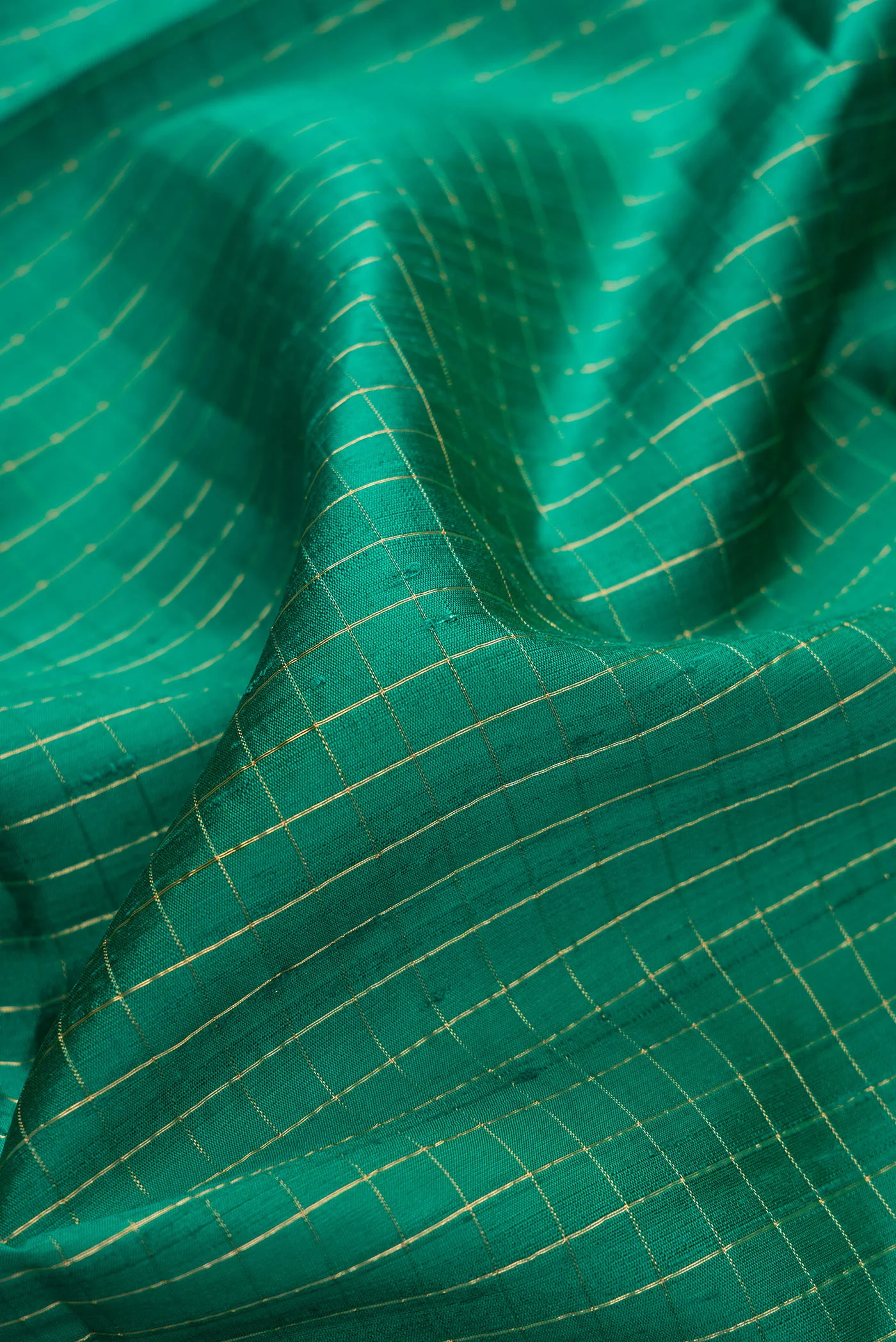 Bottle Green Raw Silk Saree - Image 2