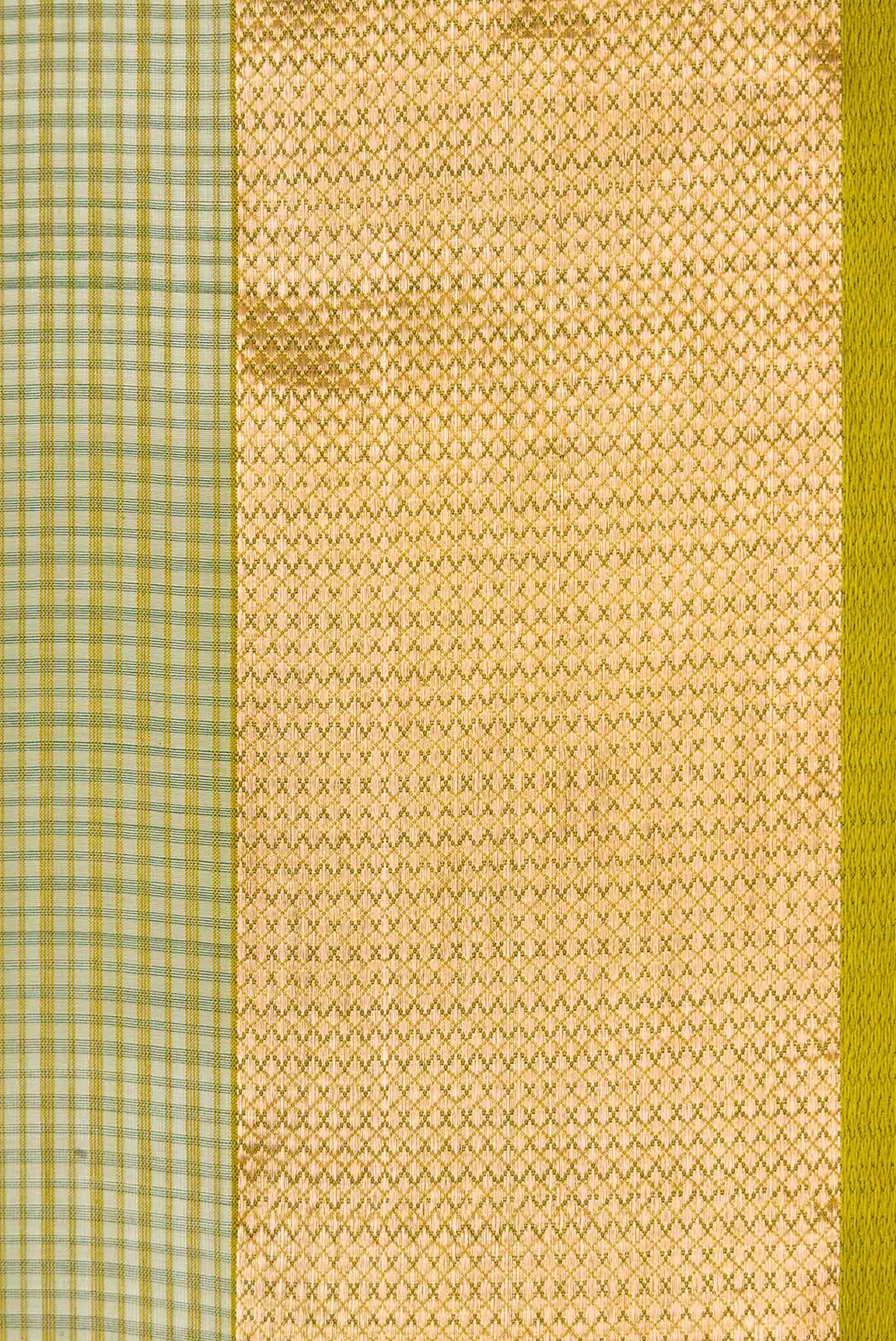 Green Dual Tone Silk Cotton Saree - Image 3