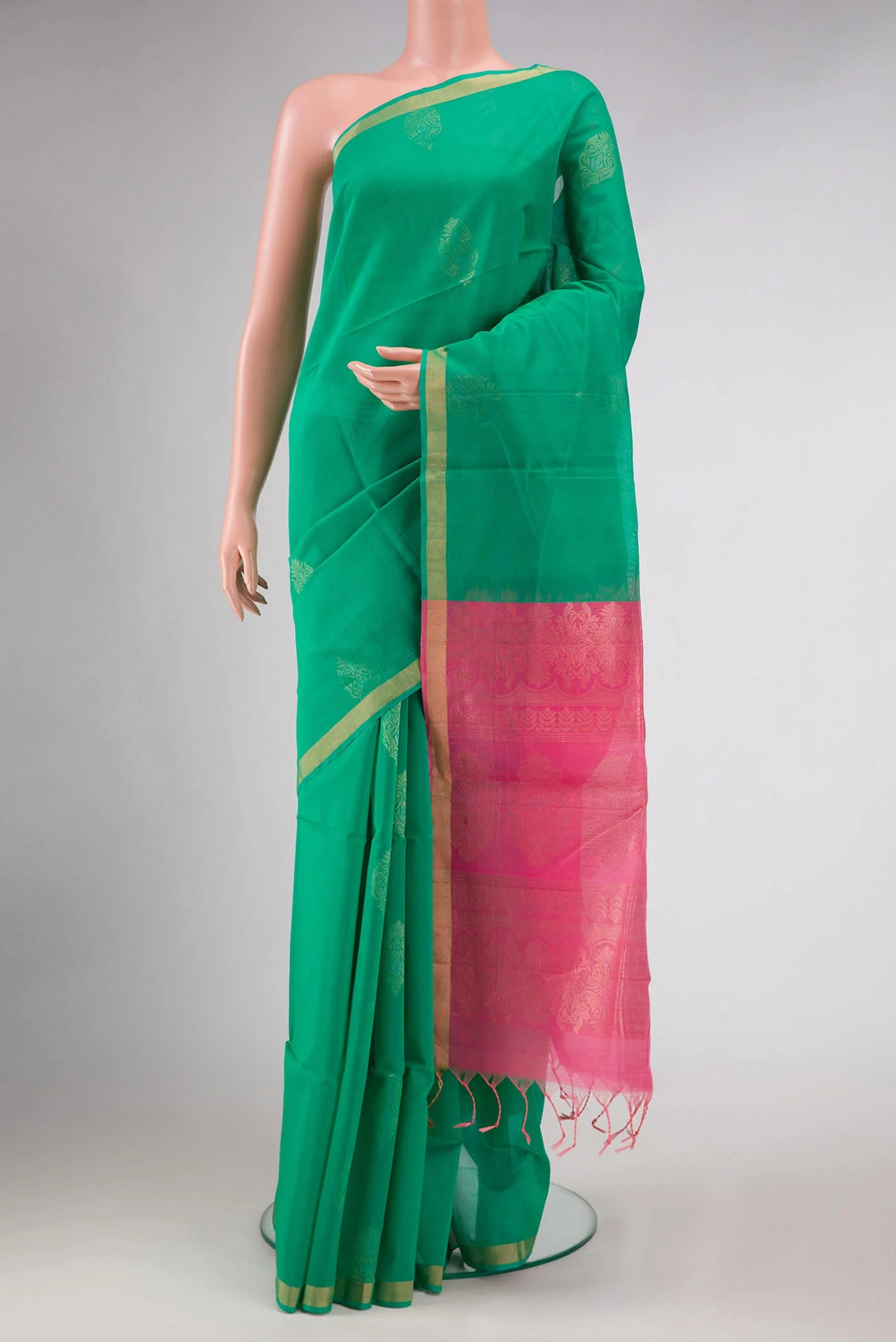 Green Dual Tone Silk Cotton Saree