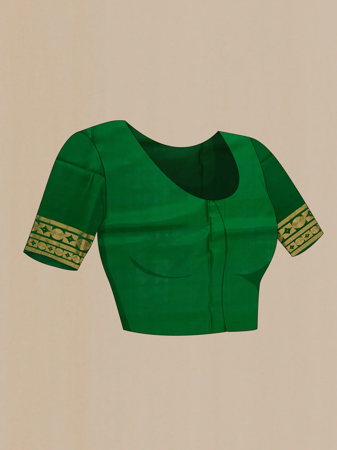 Green Dual Tone Soft Silk Saree - Image 5