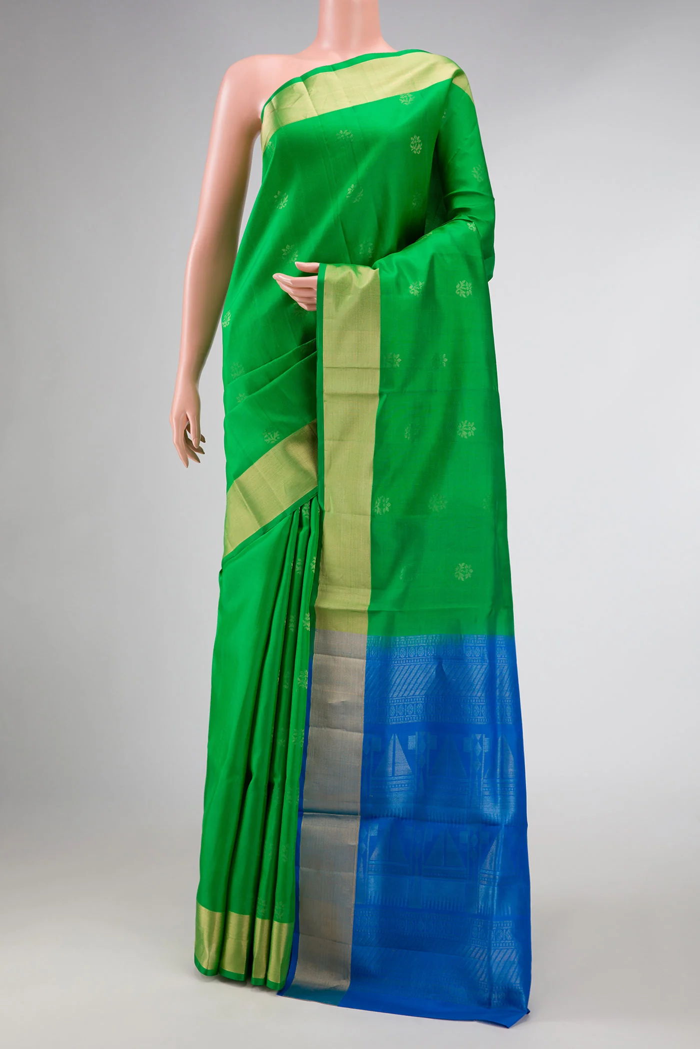 Green Dual Tone Soft Silk Saree