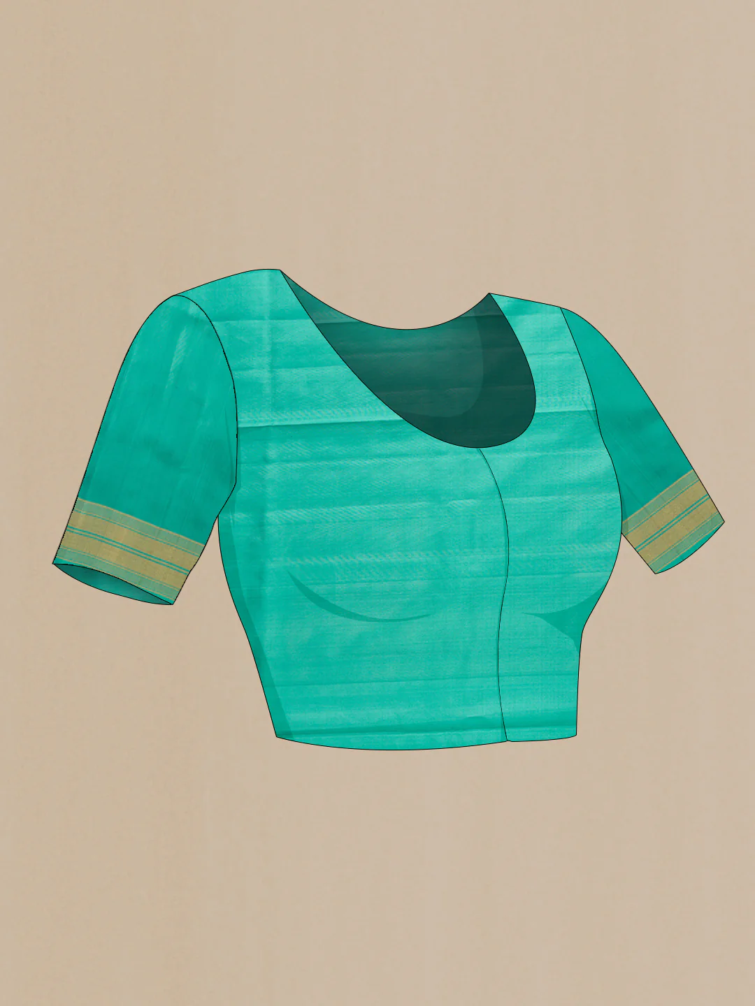 Green Dual Tone Soft Silk Saree - Image 4