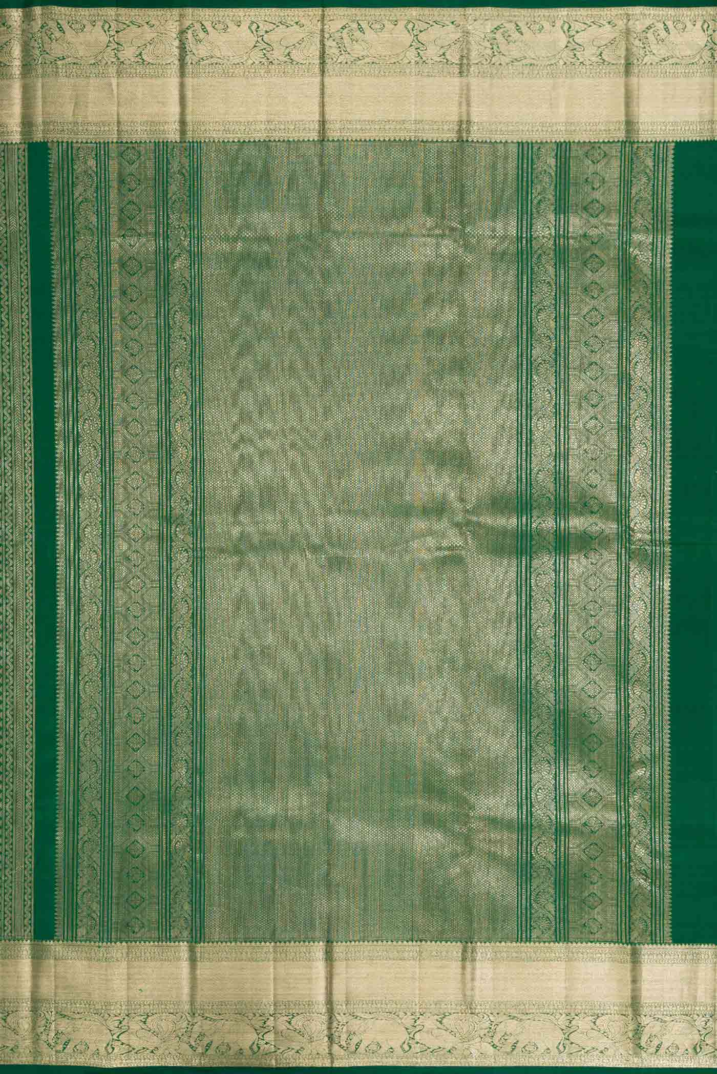 Green Kanchipuram Silk Saree - Image 7