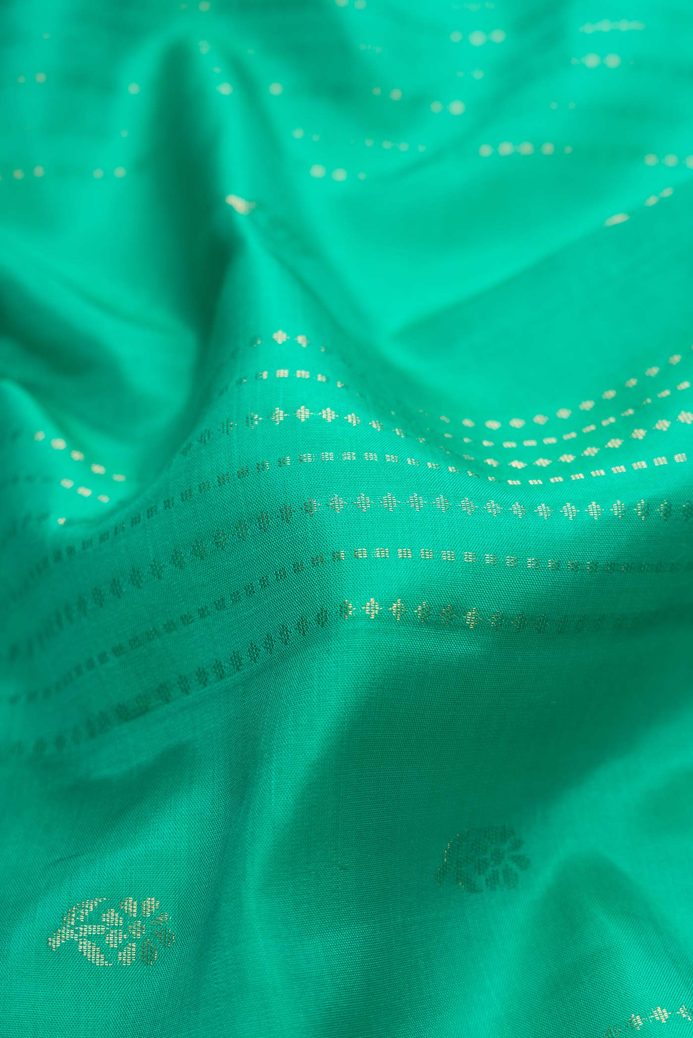 Turquoise Soft Silk Saree - Image 2
