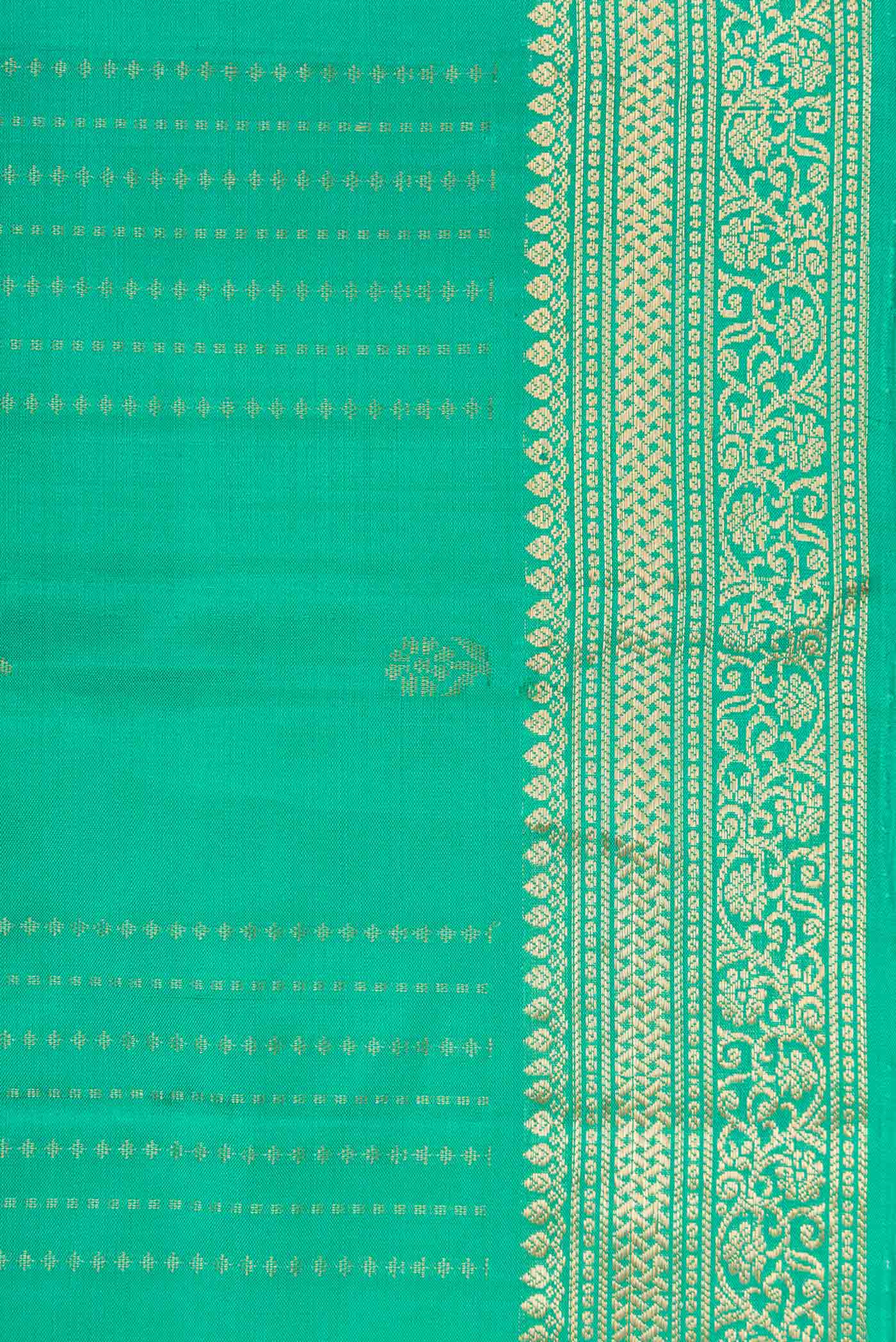 Turquoise Soft Silk Saree - Image 3