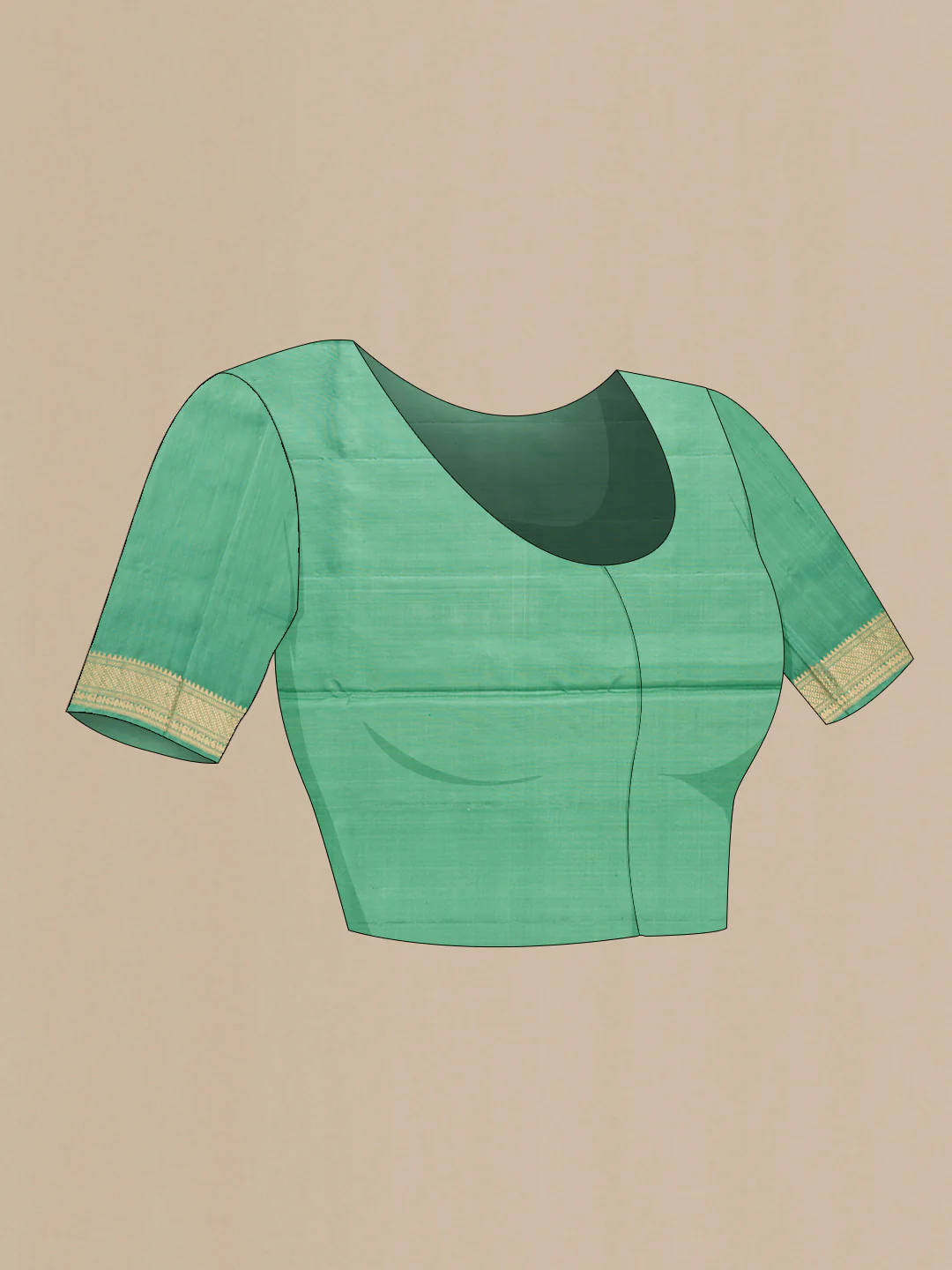 Green Soft Silk Saree - Image 4