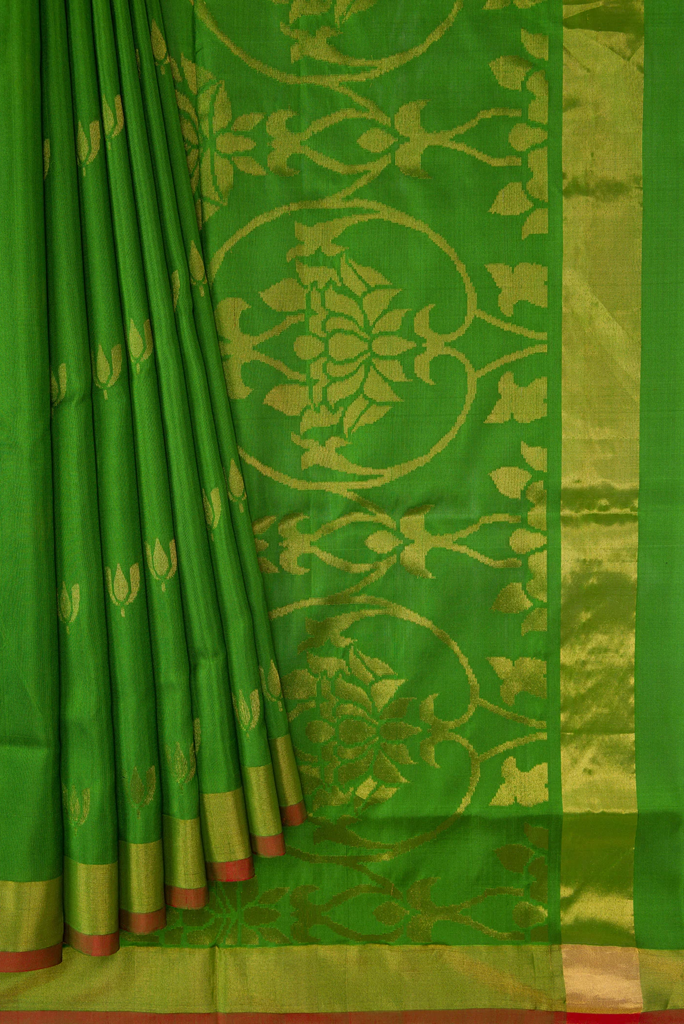 Green Uppada Silk Saree - Image 4