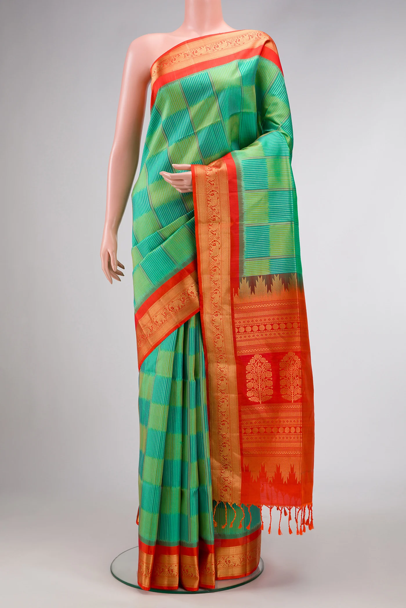Sea Green Soft Silk Saree