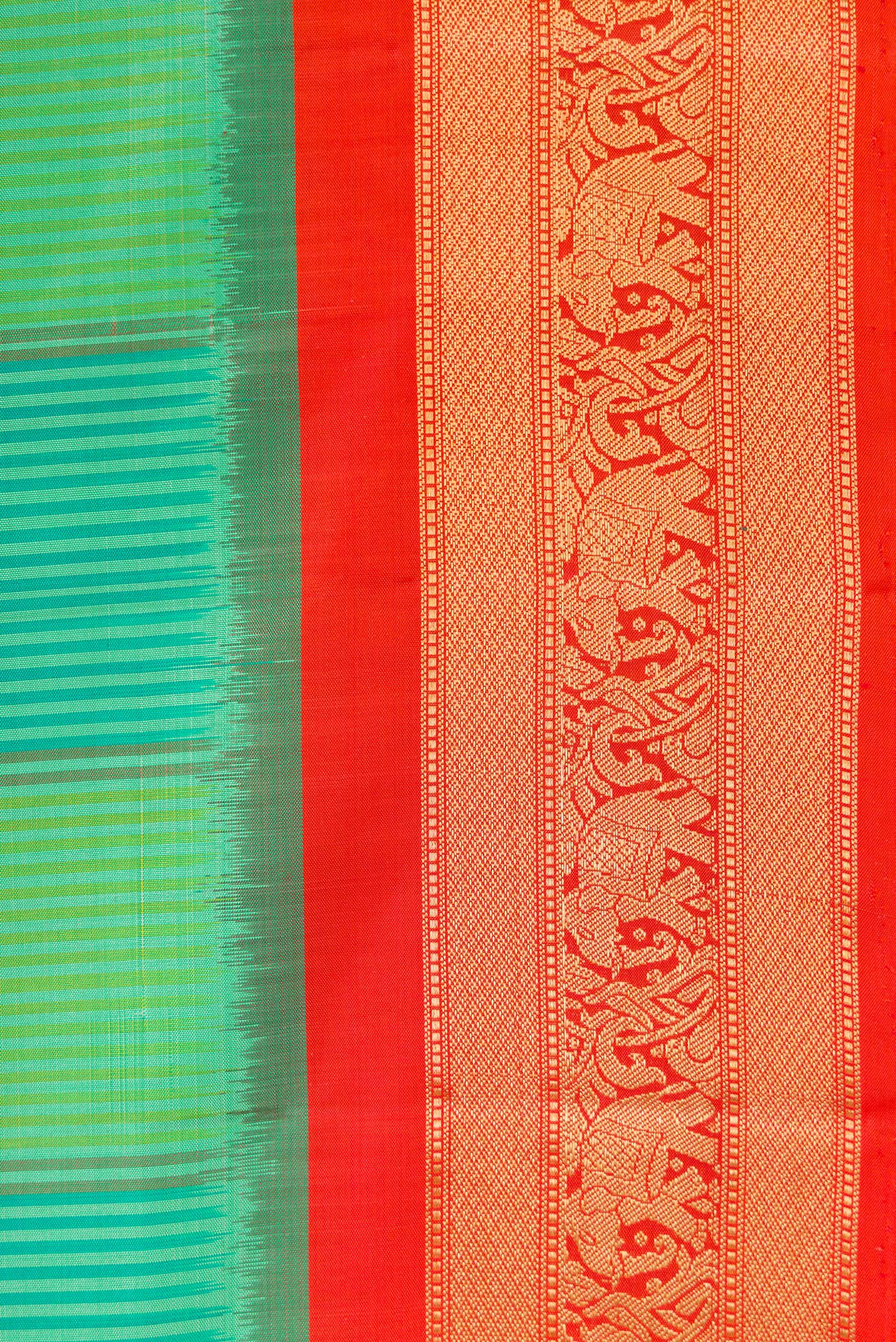 Sea Green Soft Silk Saree - Image 3