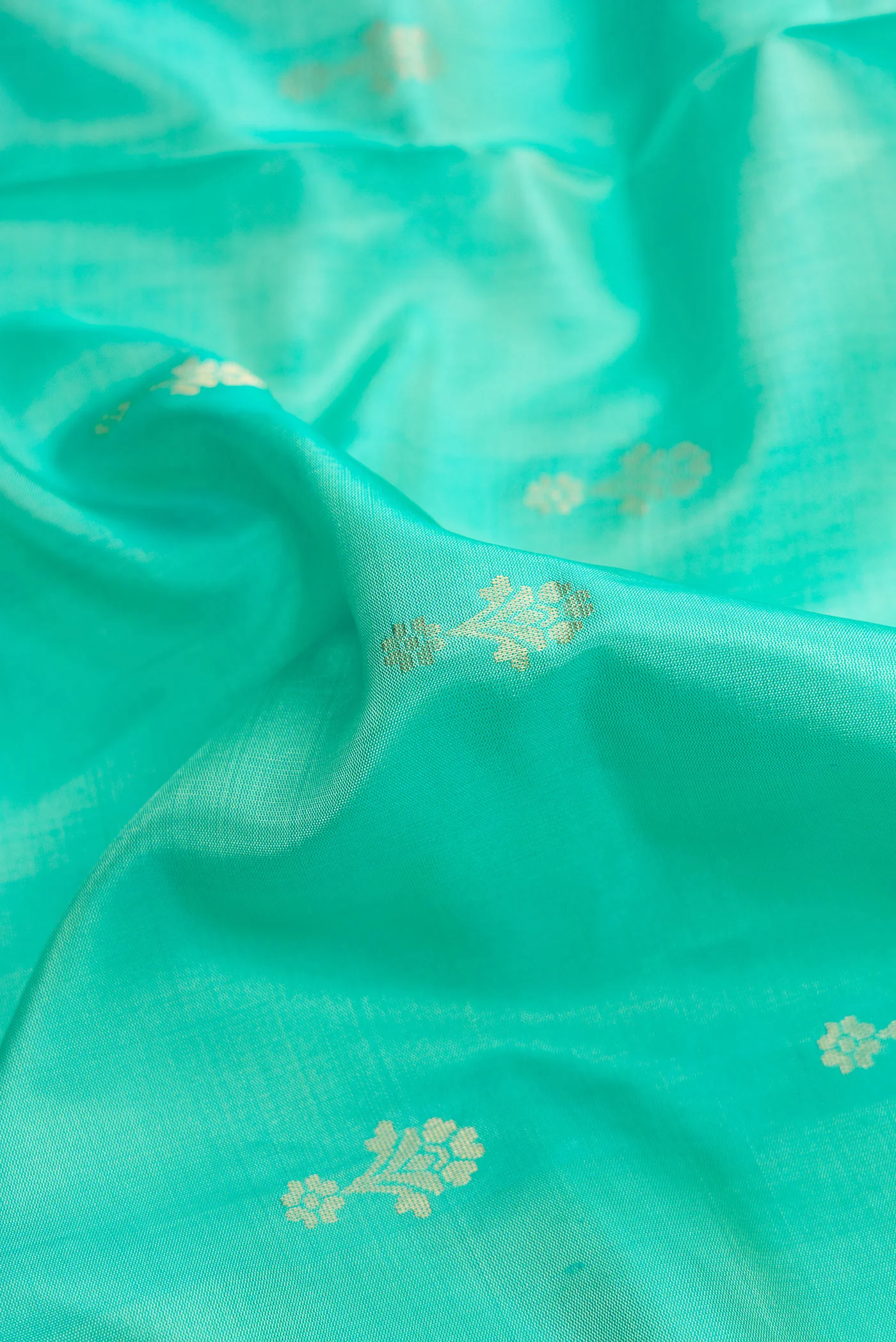 Turquoise Soft Silk Saree - Image 2